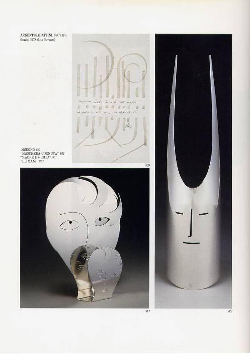 „Horned Maske“ Gio Ponti von Sabattini, versilbert, italienisches Design, 1970er Jahre im Zustand „Hervorragend“ im Angebot in Brescia, IT