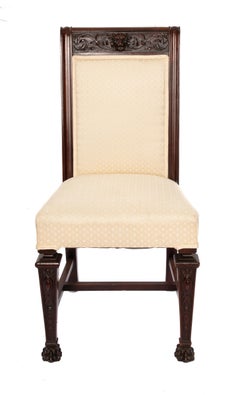 Horner Chairs Set of 6 Cream Cotton Upholstery Art Nouveau