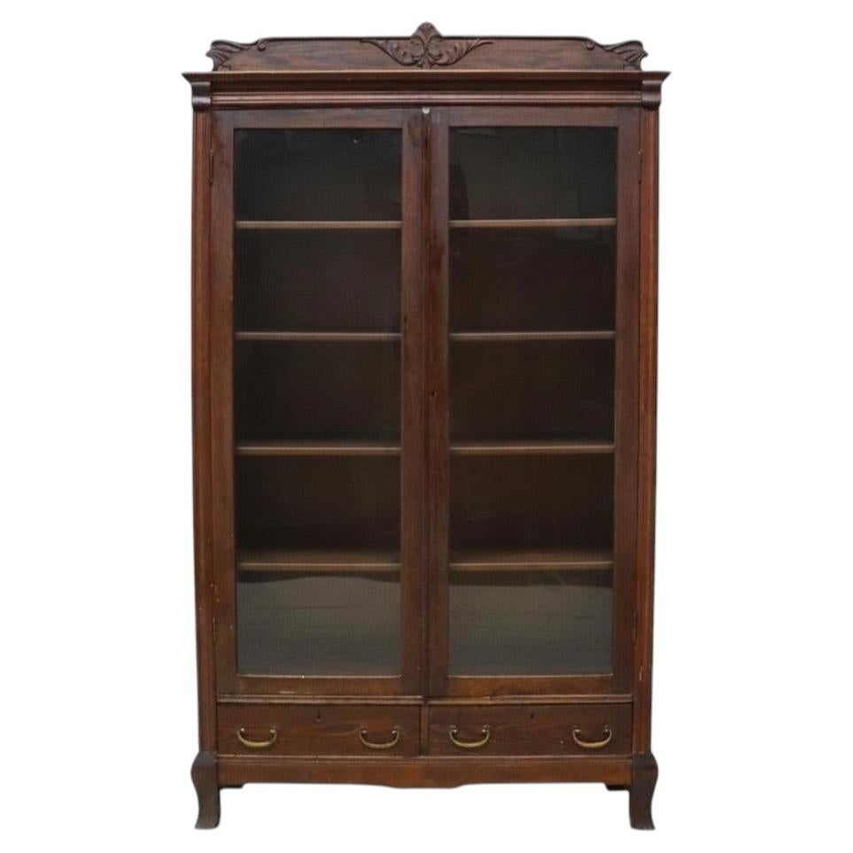 Horner Inspired Arts & Crafts 2-Door 2-Drawer Oak Bookcase c1920