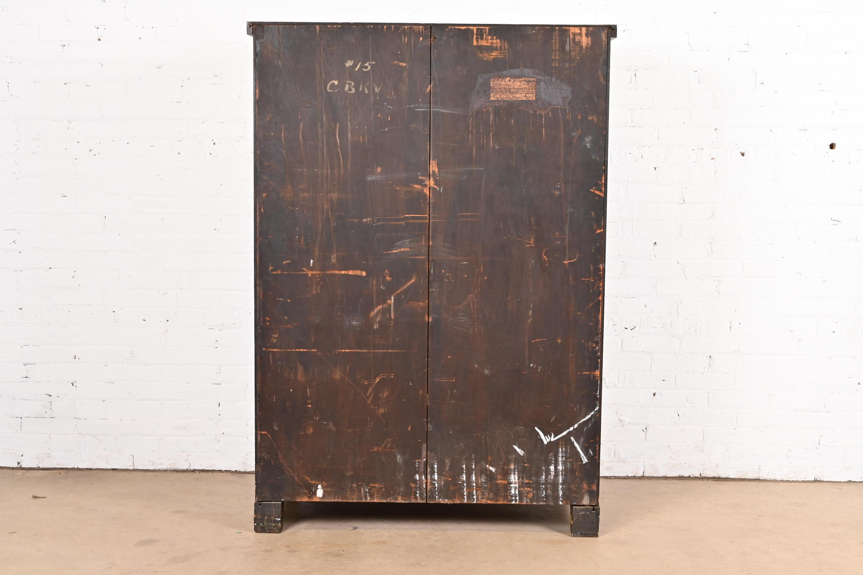 Horner Style Antique American Empire Oak Chifferobe with Mirror, Circa 1900 6