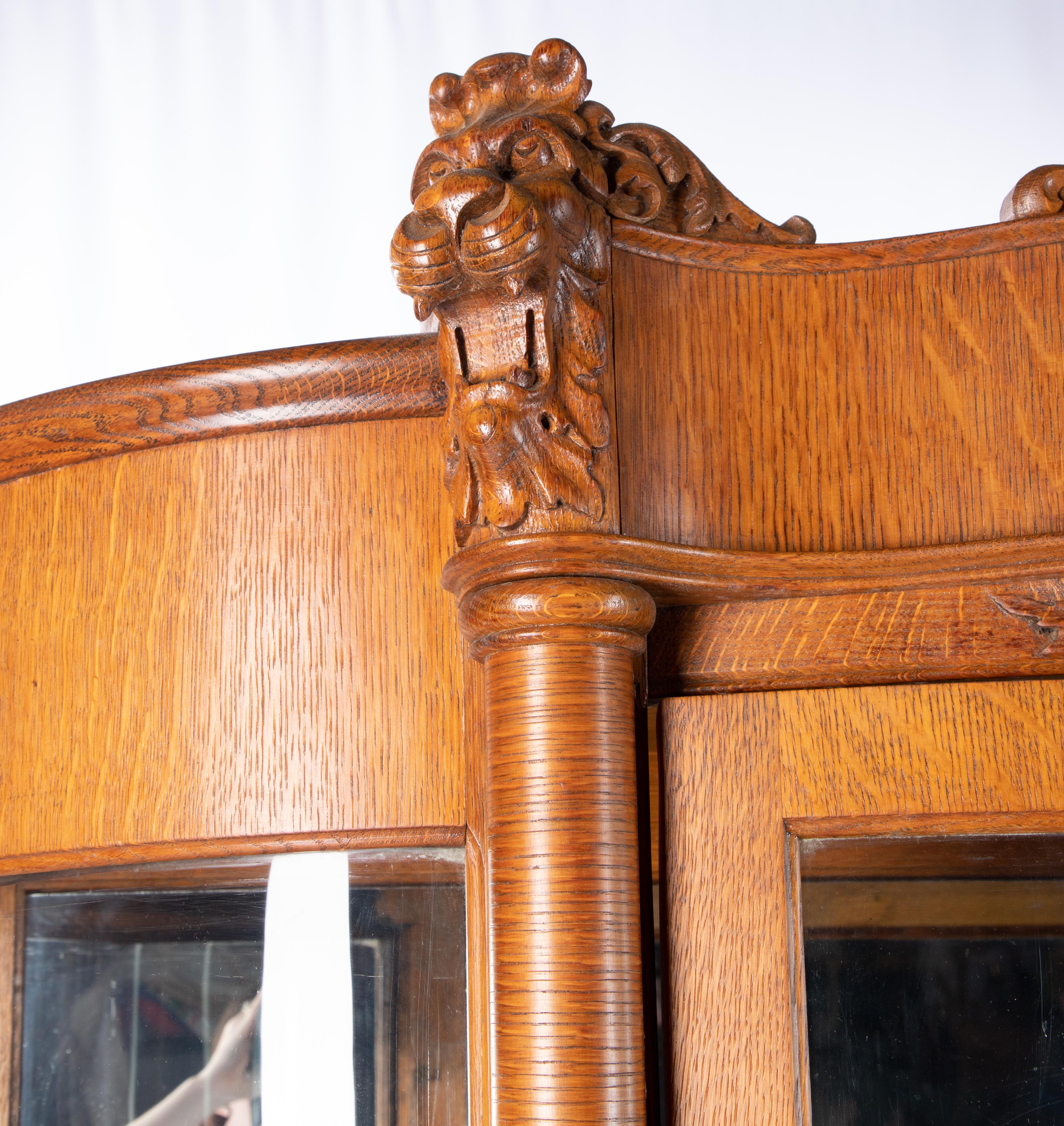 American Horner Tiger Maple Cabinet For Sale