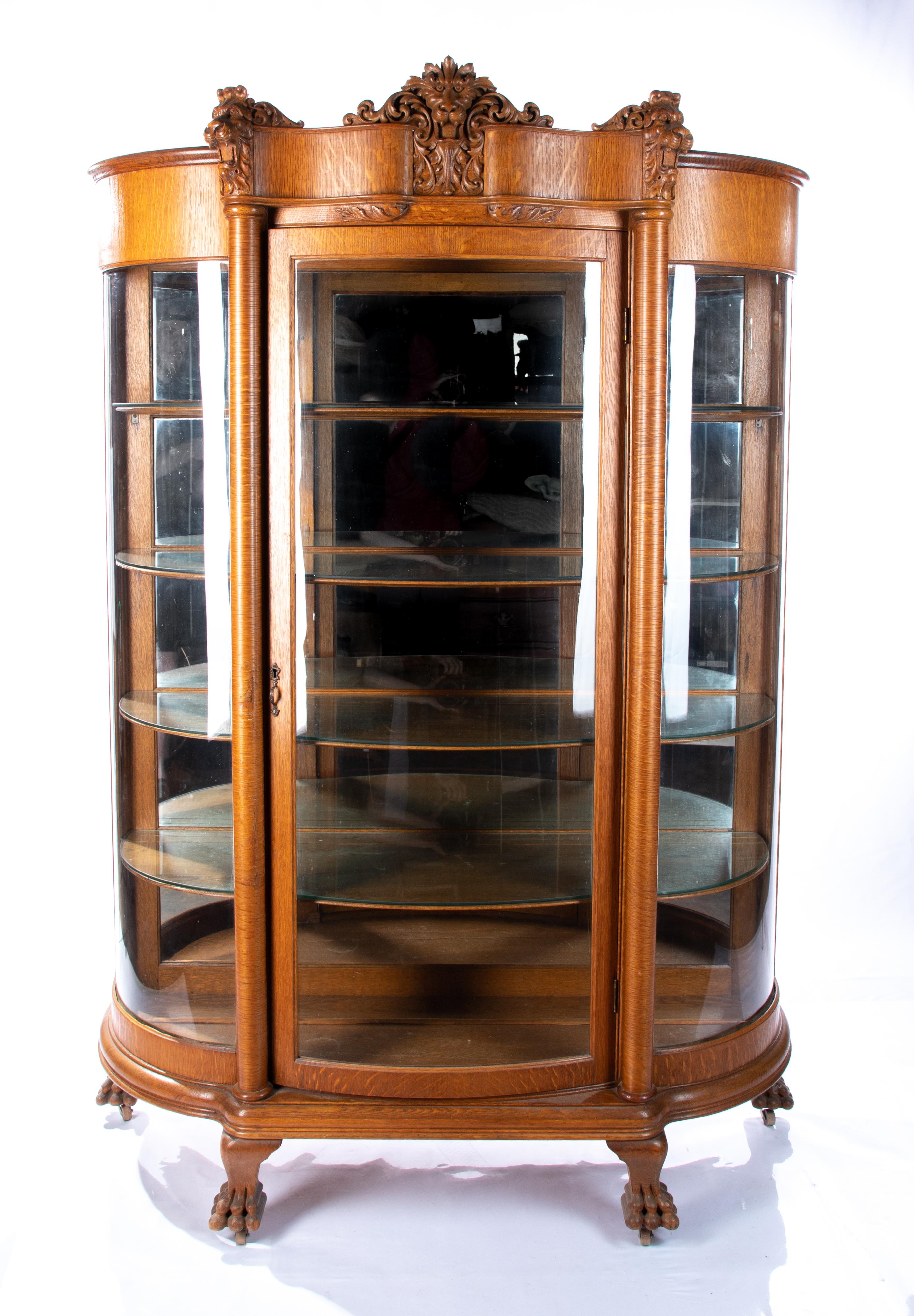 19th Century Horner Tiger Maple Cabinet For Sale