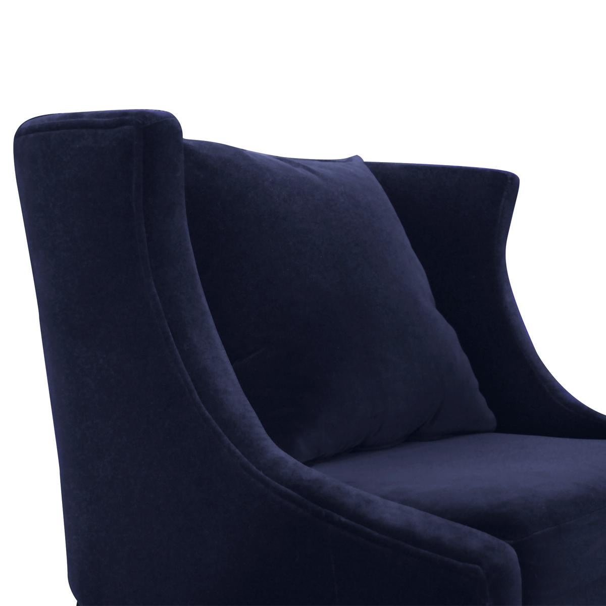 deep blue armchair