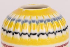 Hornsea Mid-Century Hand Painted Rainbow Pattern Art Pottery Vase