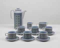 Hornsea Wandteppich-Kaffee-Set, Kaffeekanne, Tassen und Untertassen, 2 Krüge, 15 Teile, 1970er Jahre