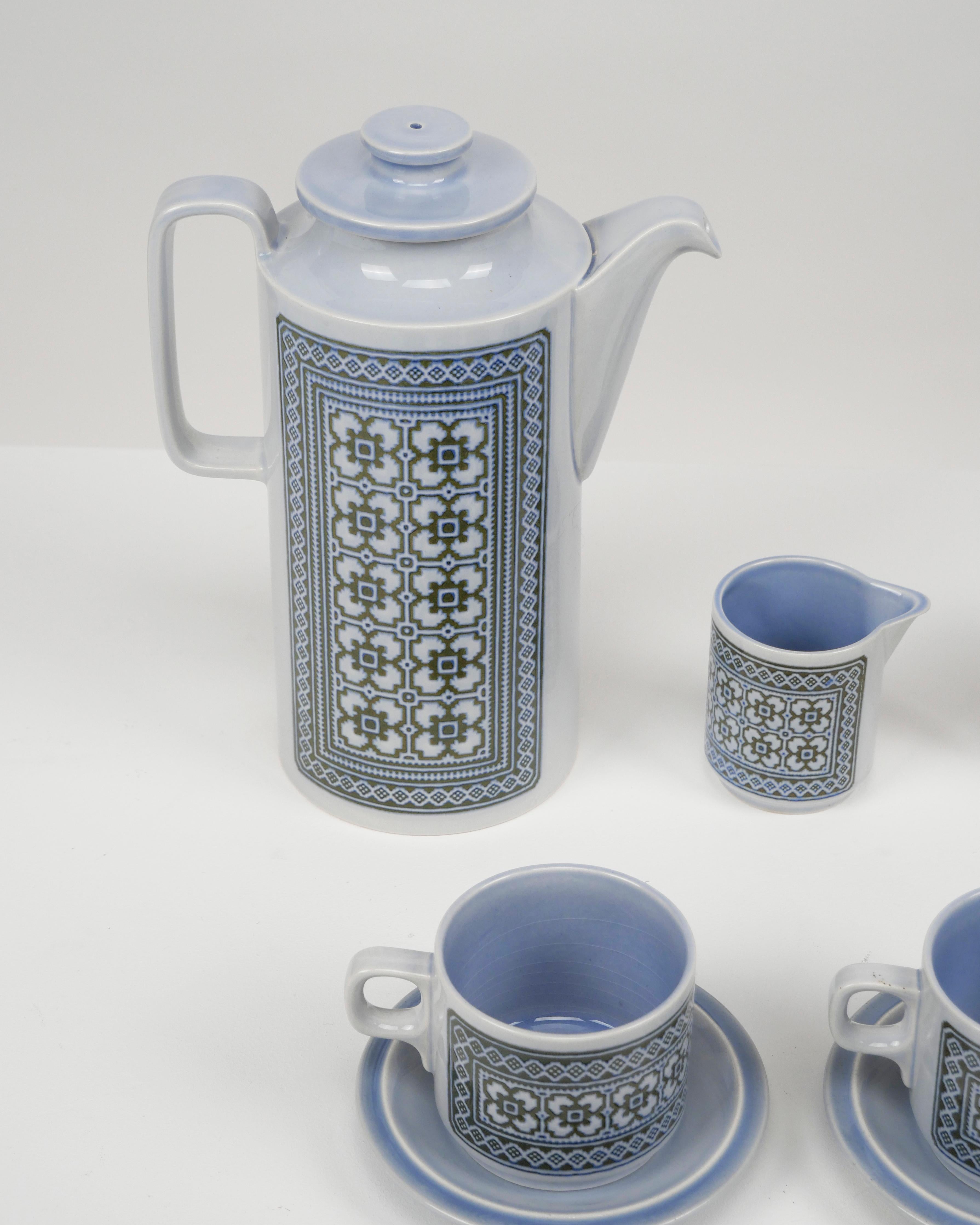Hornsea Wandteppich-Kaffee-Set, Kaffeekanne, Tassen und Untertassen, 2 Krüge, 15 Teile, 1970er Jahre (Ende des 20. Jahrhunderts) im Angebot