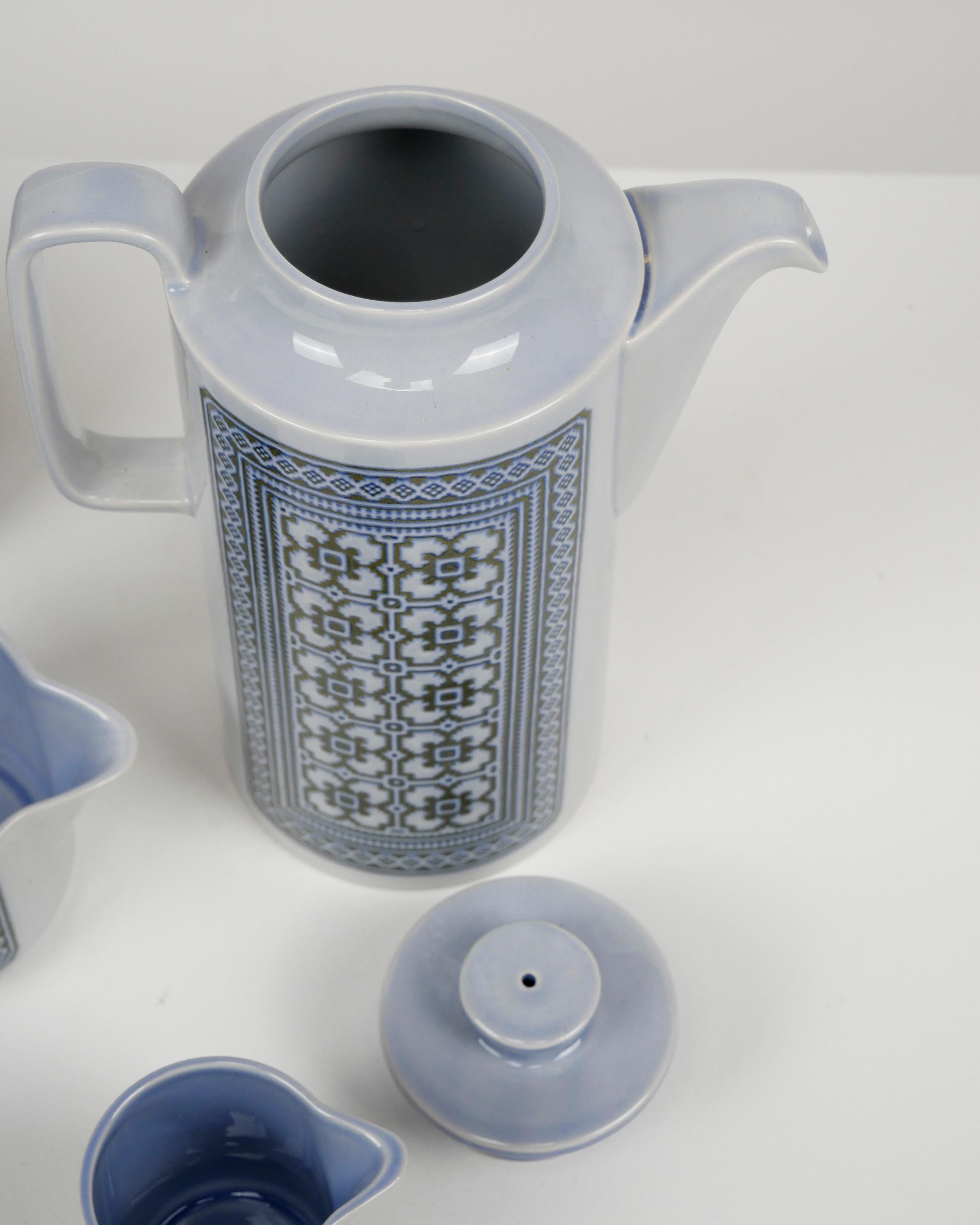 Hornsea Wandteppich-Kaffee-Set, Kaffeekanne, Tassen und Untertassen, 2 Krüge, 15 Teile, 1970er Jahre (Keramik) im Angebot