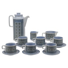 Hornsea Tapestry coffee set, Coffee pot, cups and saucers, 2 jugs, 15 pc, 1970s
