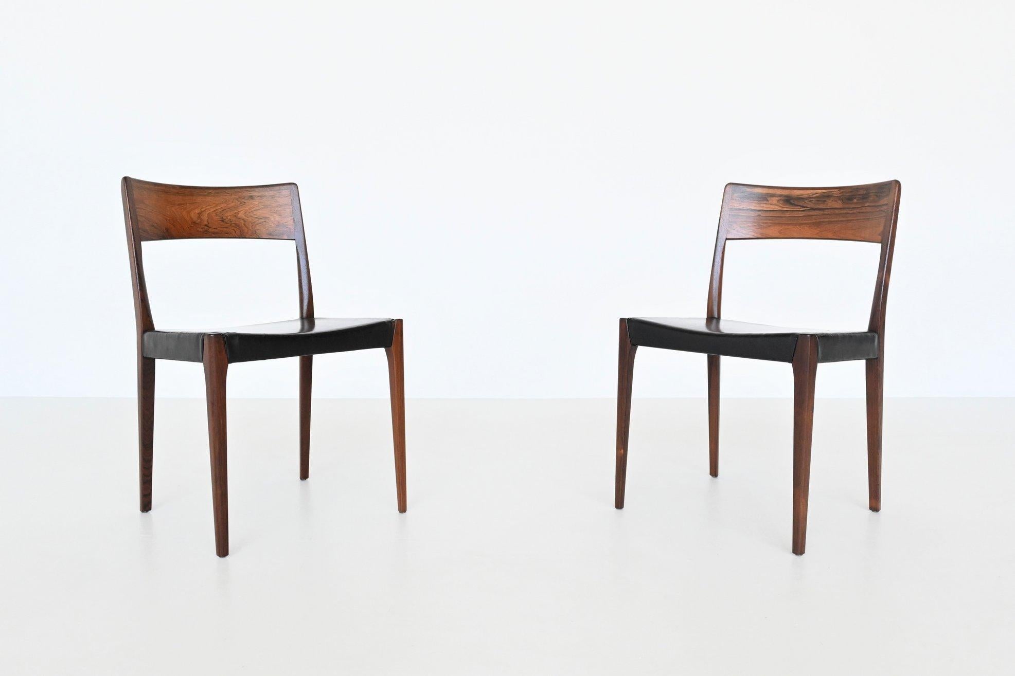 Hornslet Mobelfabrik Rosewood Dining Chairs, Denmark, 1960 3
