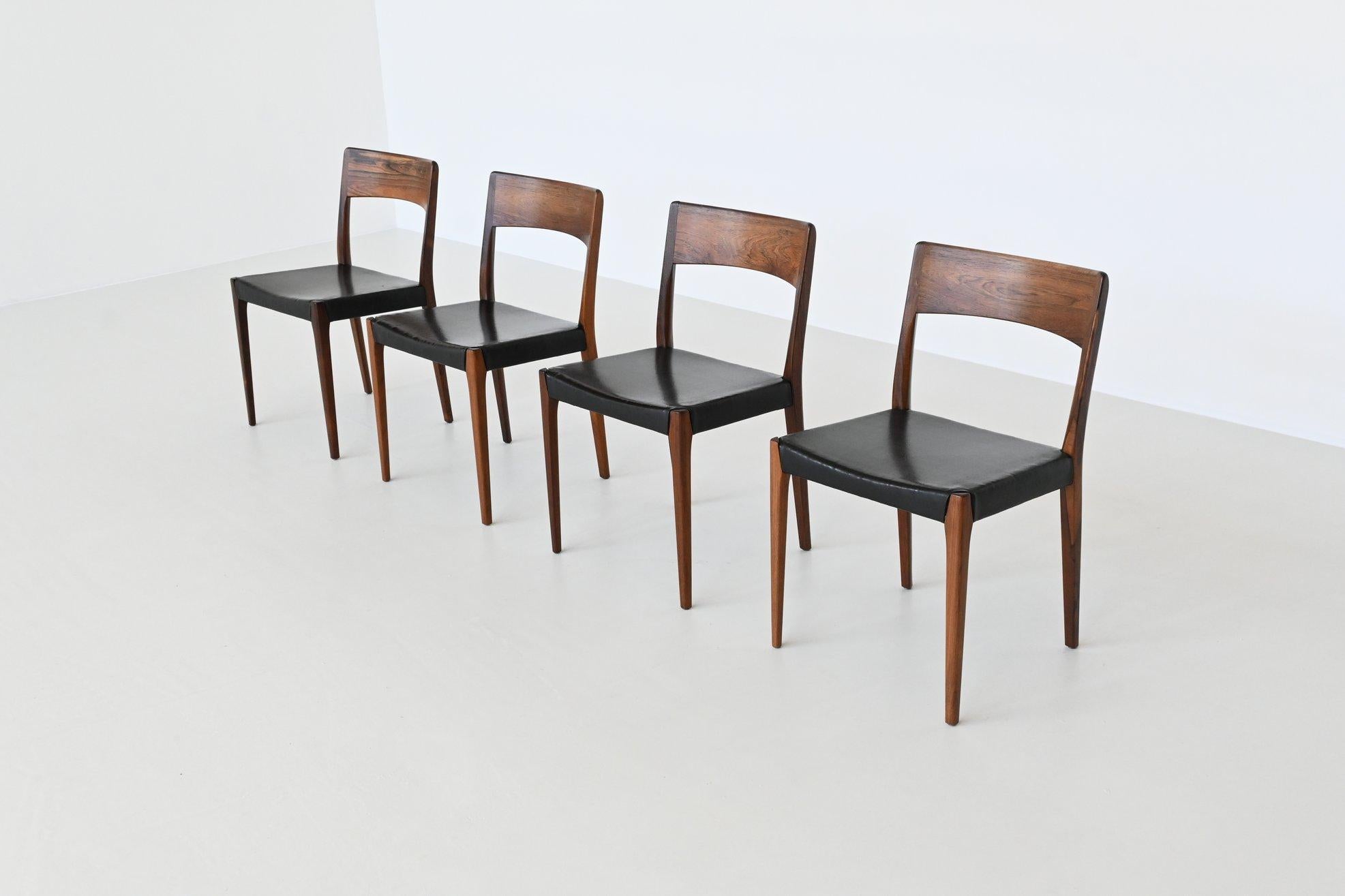 Danish Hornslet Mobelfabrik Rosewood Dining Chairs, Denmark, 1960