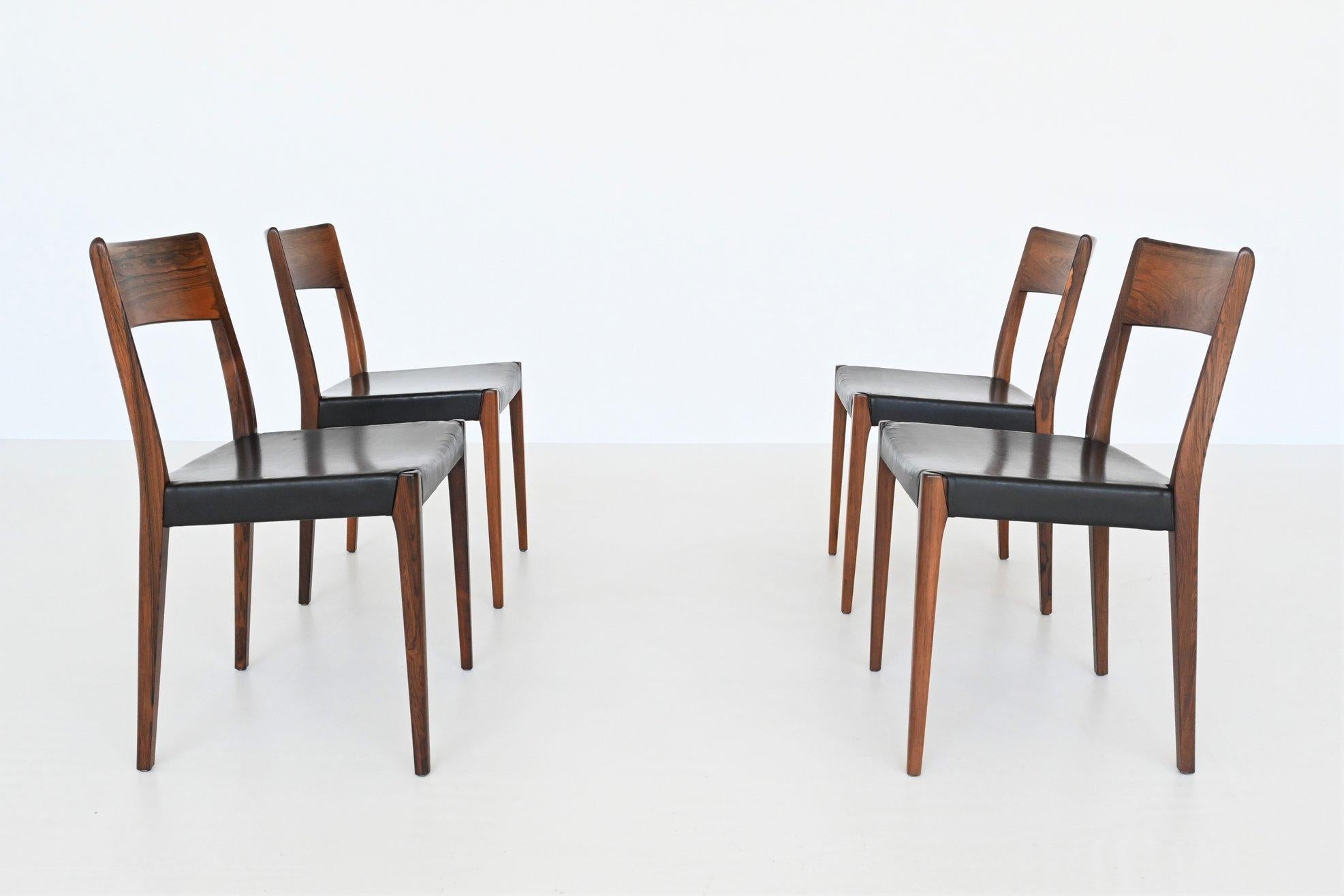Hornslet Mobelfabrik Rosewood Dining Chairs, Denmark, 1960 In Good Condition In Etten-Leur, NL