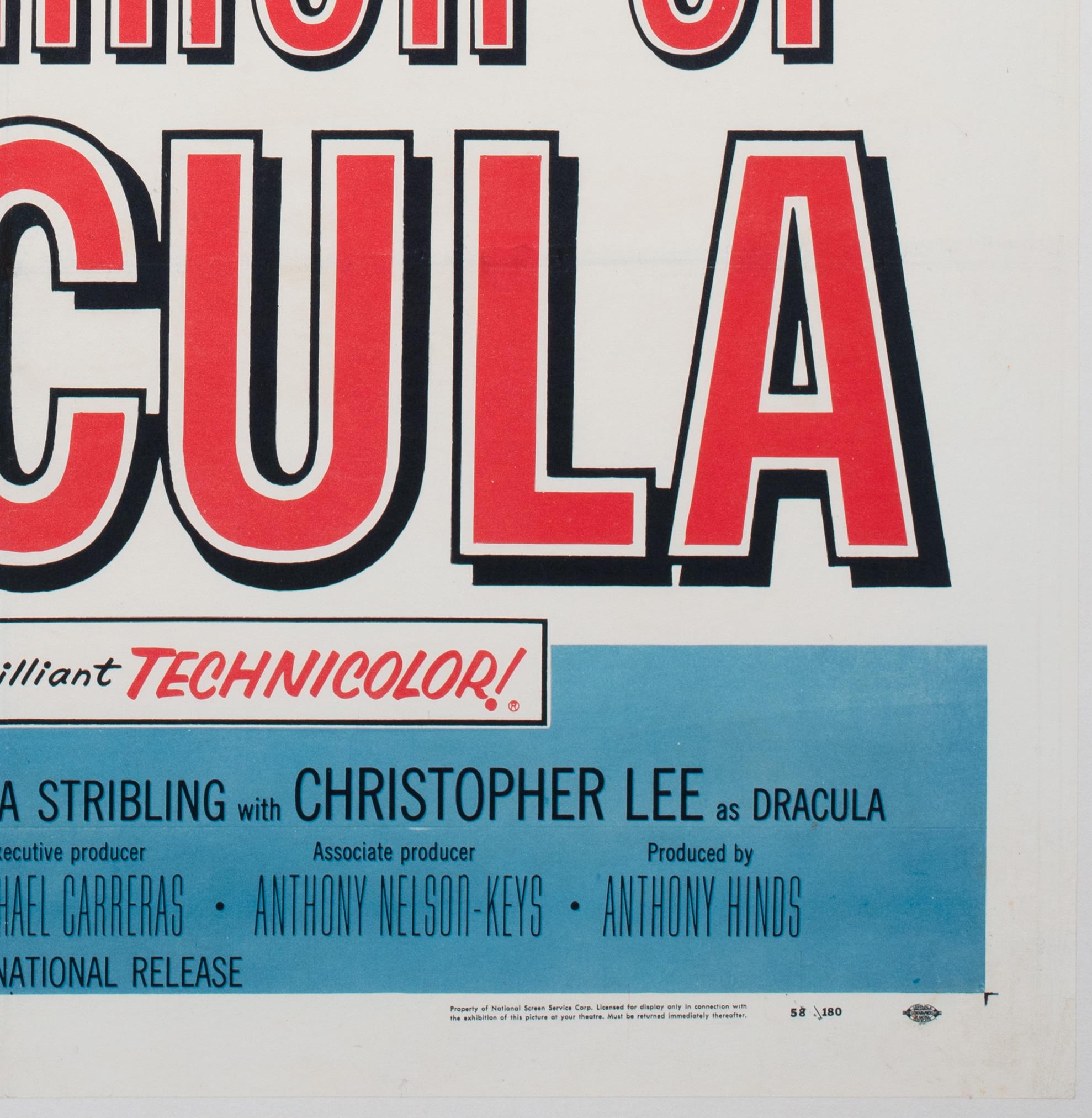 Horror of Dracula 1958 US 1 Sheet Blue Style Film Poster, Joseph Smith For Sale 2