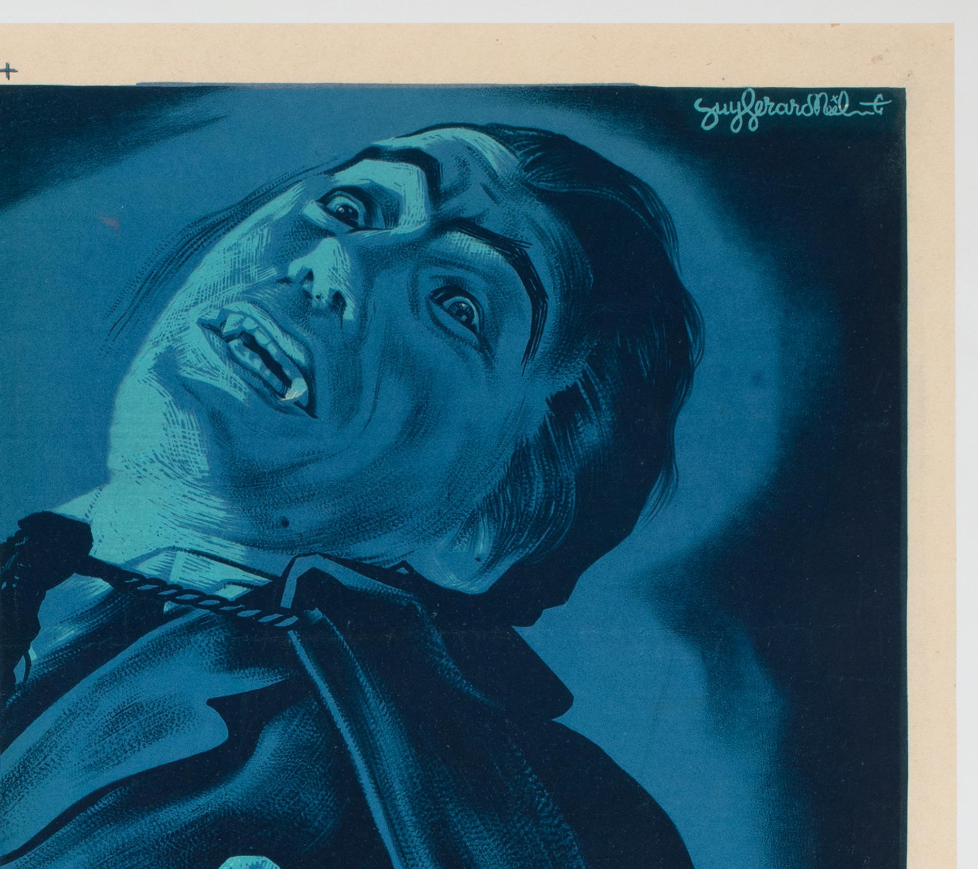 El horror de Drácula 1959 Cartel de la película francesa Moyenne, Guy Gerard Noel en Excelente estado para la venta en Bath, Somerset
