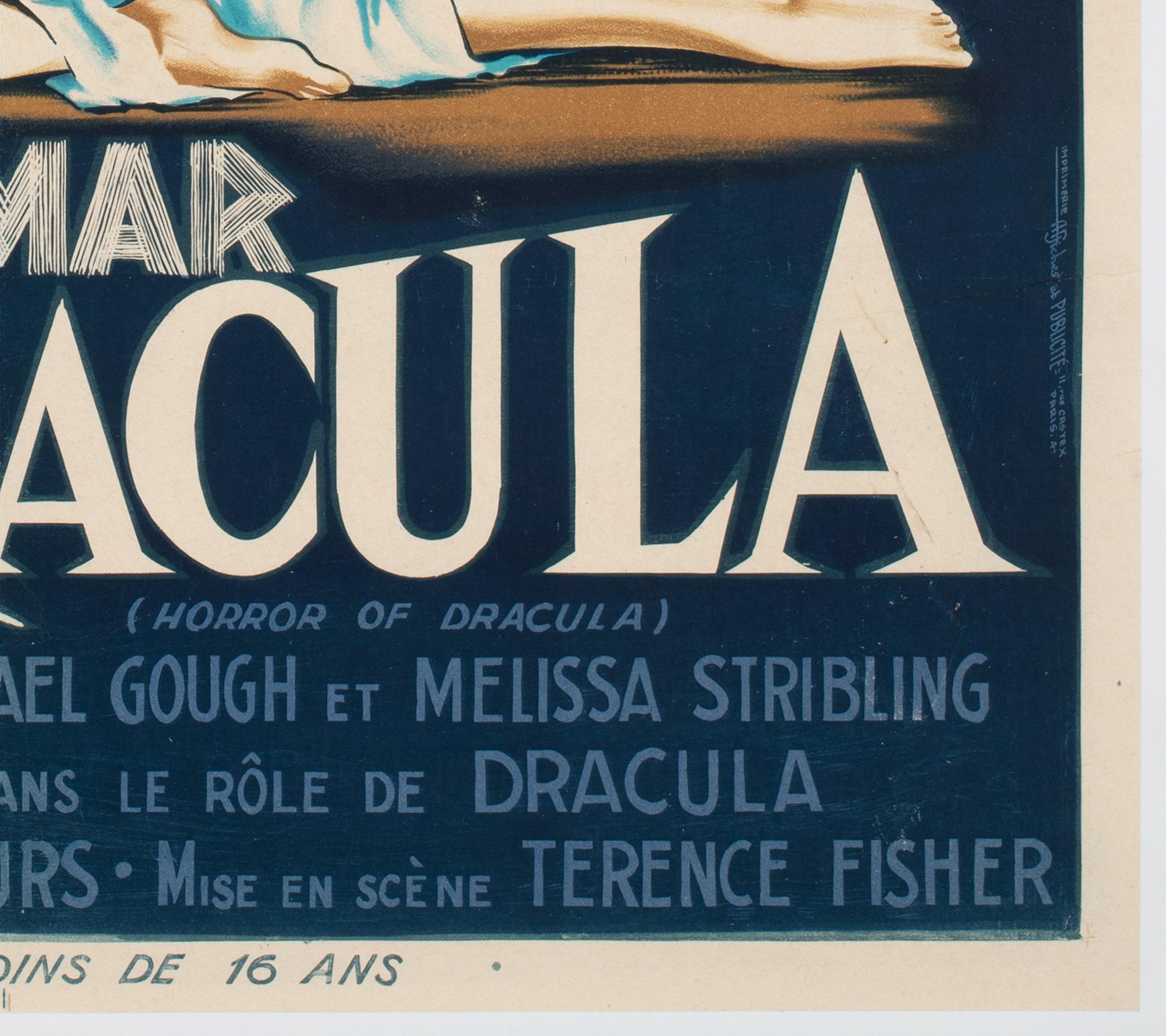 El horror de Drácula 1959 Cartel de la película francesa Moyenne, Guy Gerard Noel en venta 2
