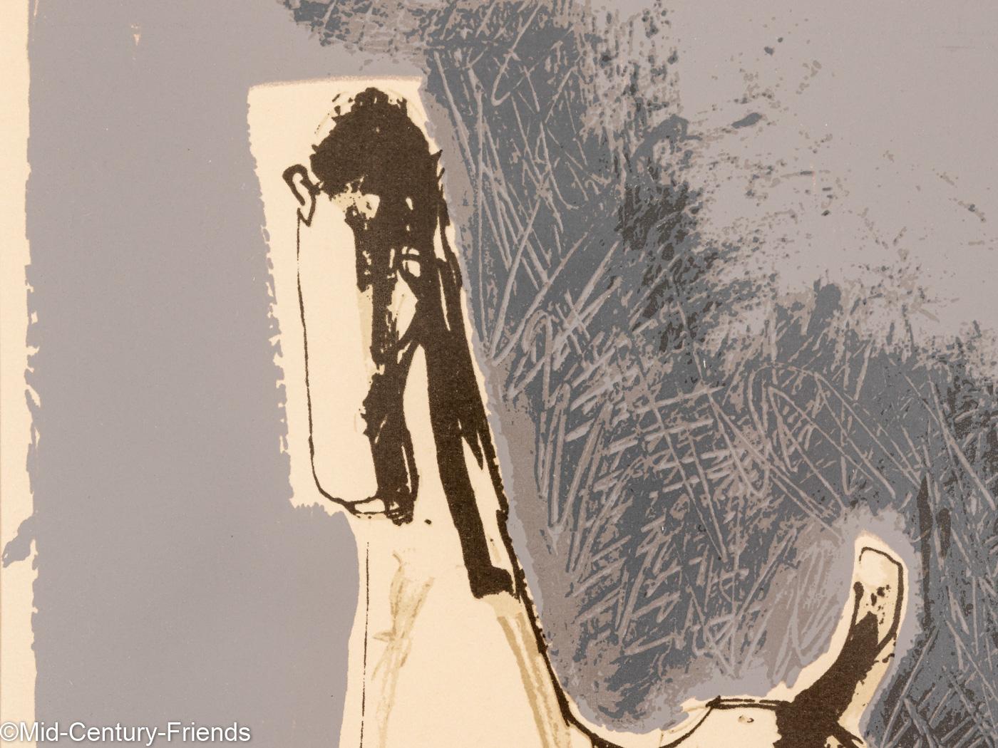 Pferdepferd, Farbschirmdruck aus den 60er Jahren von Marino Marini auf dickem Papier im Zustand „Gut“ im Angebot in Neuss, NW