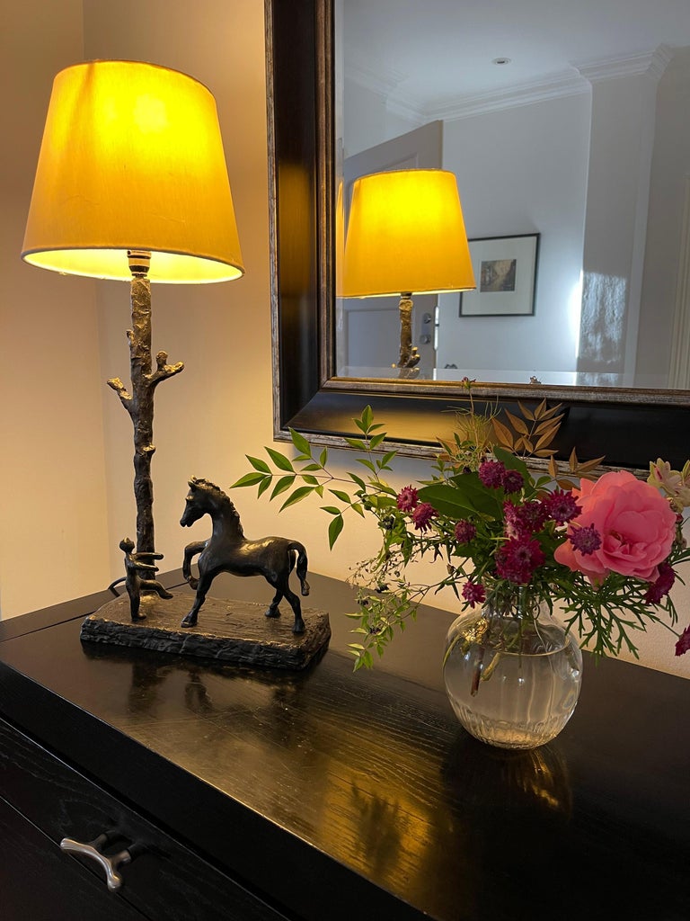 Horse & Boy Sculptural Table Lamp, Hand Made In New Condition For Sale In London, GB