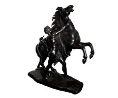 Horse and Charioteer  Decorative Bronze Sculpture, 19th Century