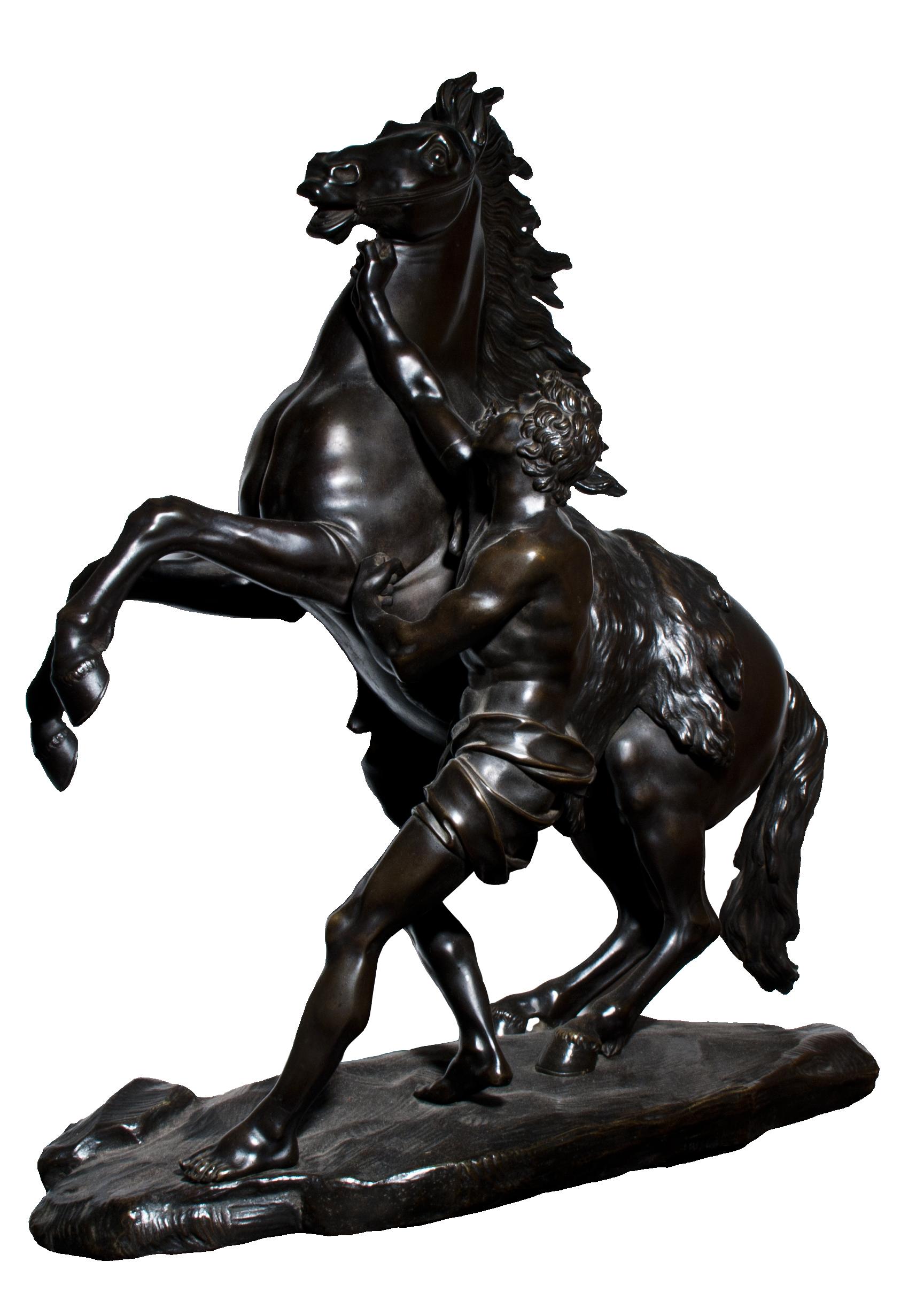 Italian Horse and Charioteer Original Decorative Bronze Sculpture, 19th Century For Sale