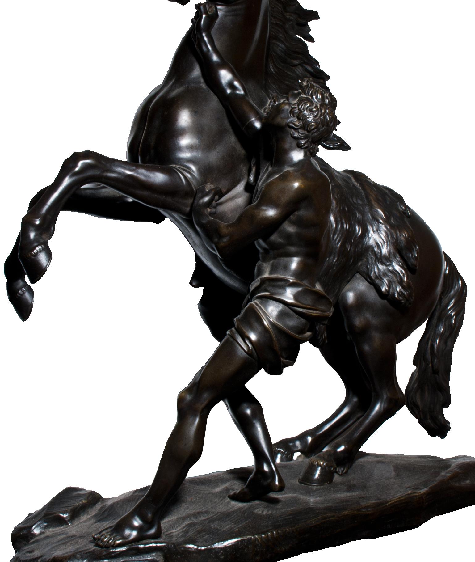 Horse and Charioteer Original Decorative Bronze Sculpture, 19th Century In Good Condition For Sale In Roma, IT