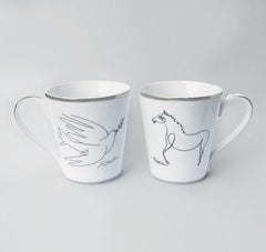 Horse and Dove Mug Set after Pablo Picasso