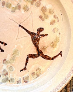 "Horse and Hunter", Monumental Mid Century Low Bowl or Charger, Vallauris