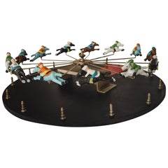 Roue de jeu de course tournante Cheval et Jockey