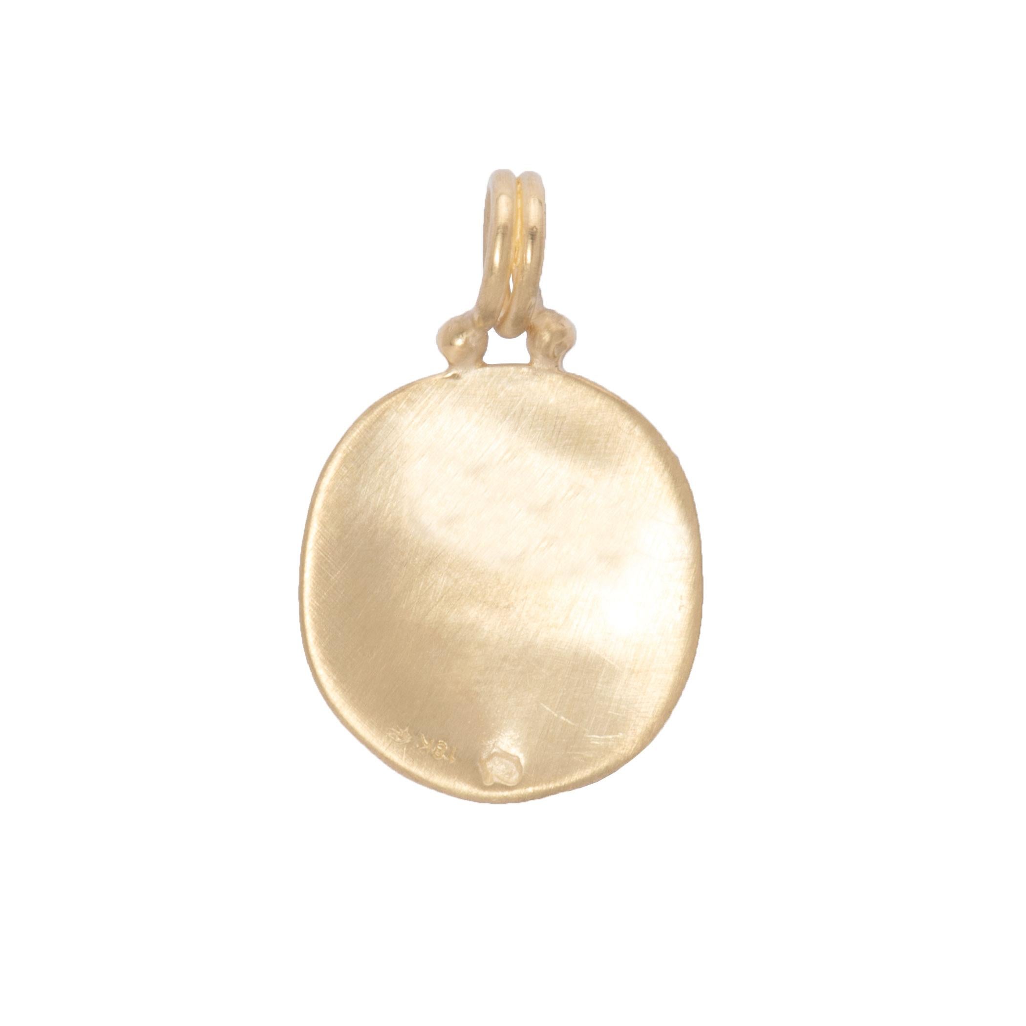 Contemporary Horse and Rider Coin Pendant in 18 Karat Gold For Sale