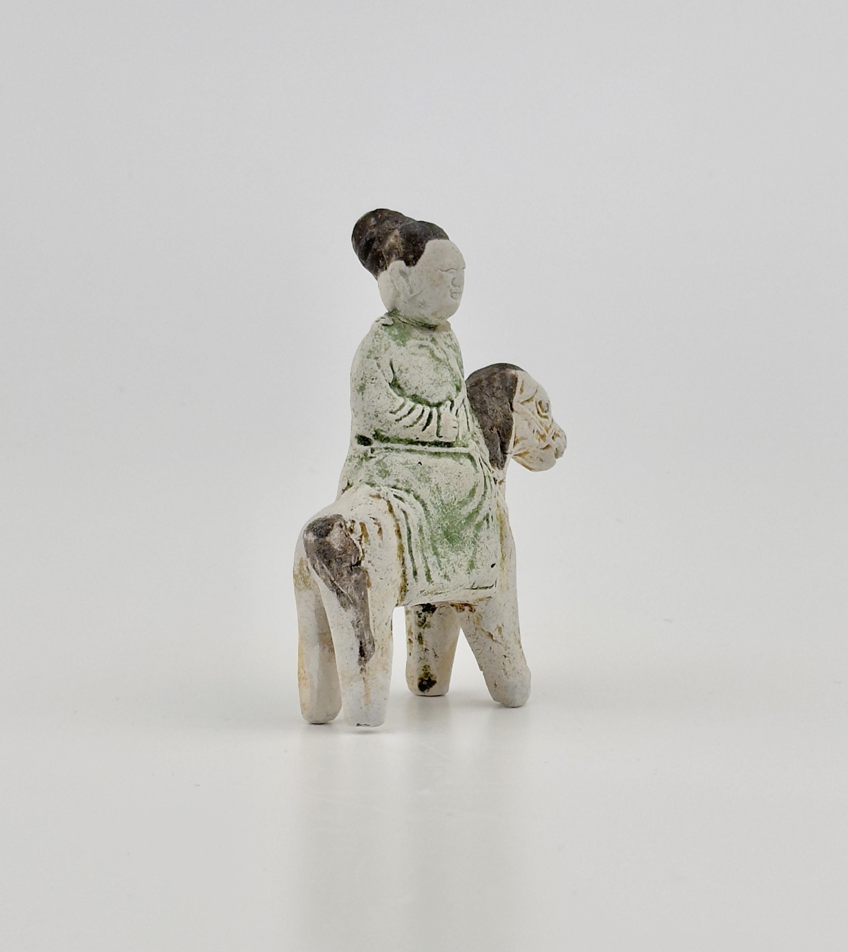 Glazed Horse and Rider Figurine c1725, Qing Dynasty, Yongzheng Reign For Sale