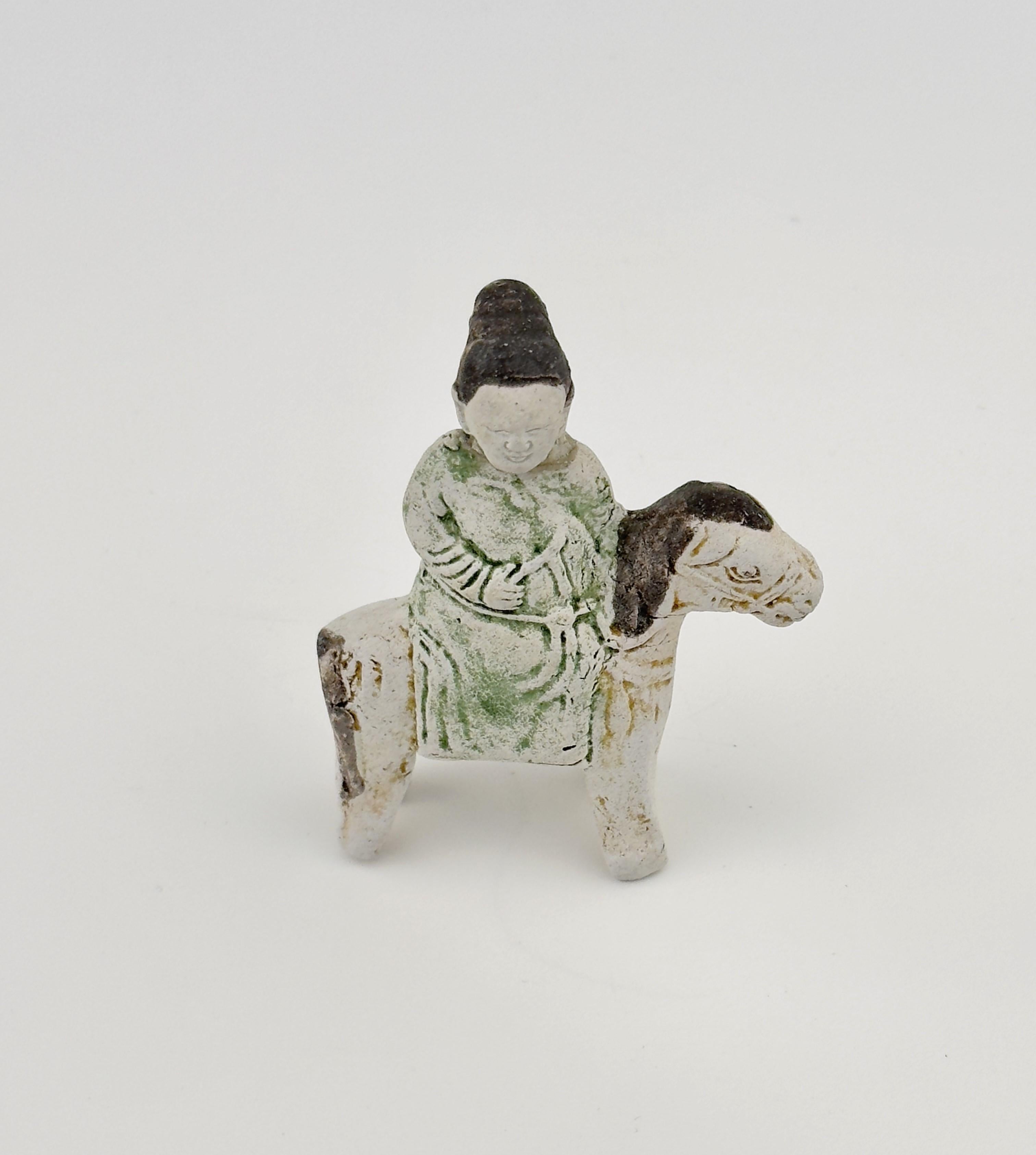 Early 18th Century Horse and Rider Figurine c1725, Qing Dynasty, Yongzheng Reign For Sale