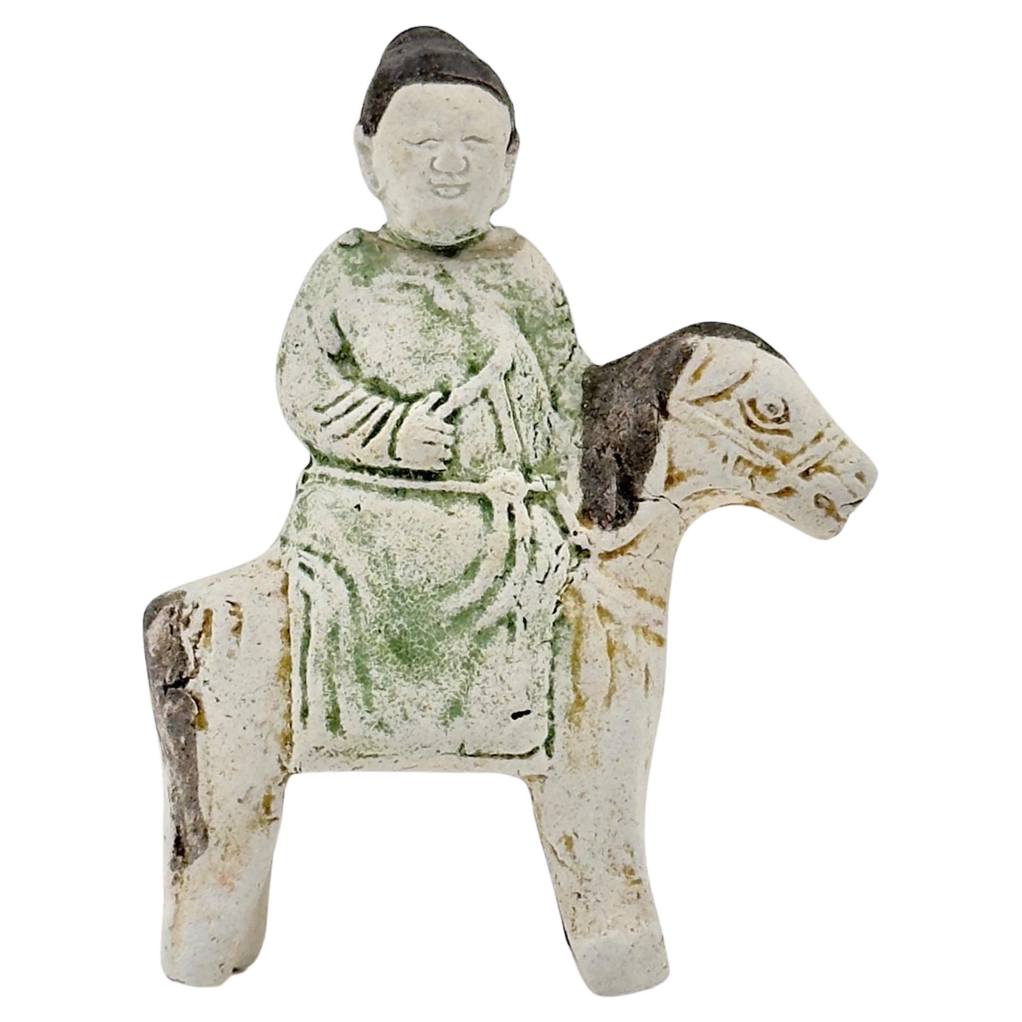 Horse and Rider Figurine c1725, Qing Dynasty, Yongzheng Reign For Sale