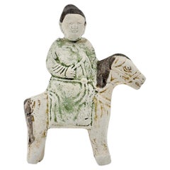Figurilla de caballo y jinete c1725, dinastía Qing, reinado de Yongzheng