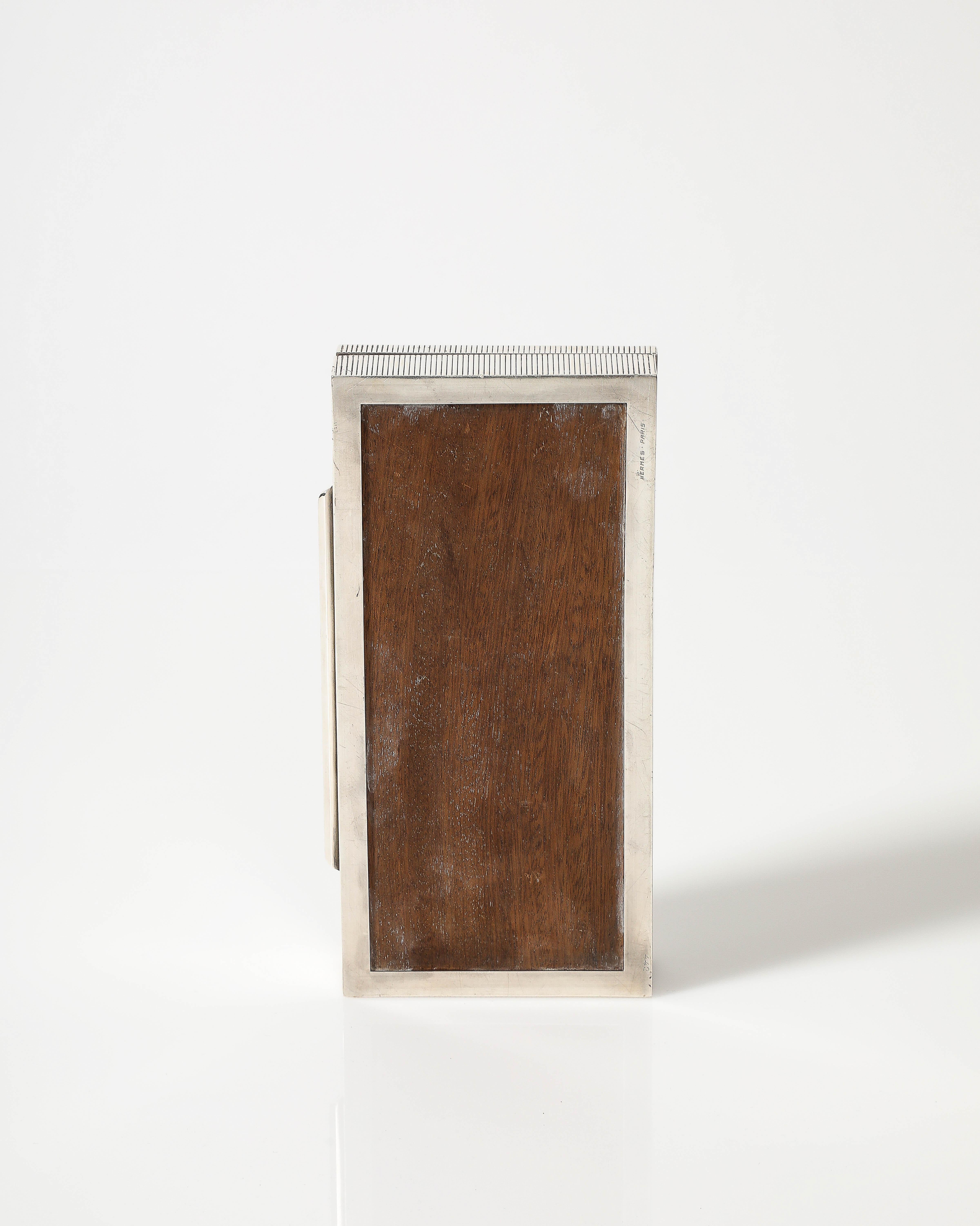 Caja de metal para bocados de caballo con interior de caoba de Hermes, Francia, c. 1970 en venta 9