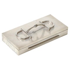 Horse Bit Metal Box with Mahogany Interior by Hermes, France, c. 1970