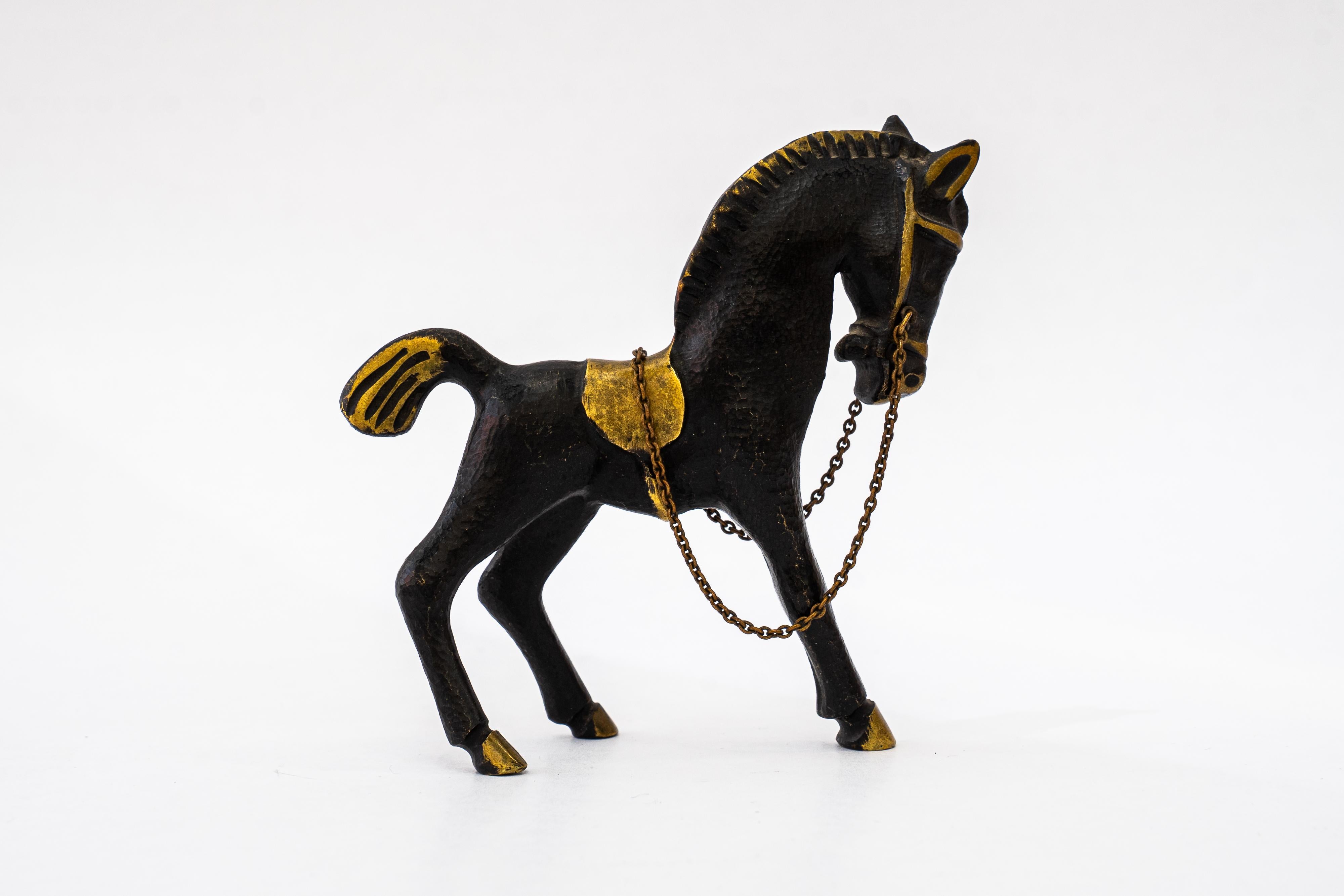 Mid-Century Modern Horse brass figurine bosse around 1950s For Sale