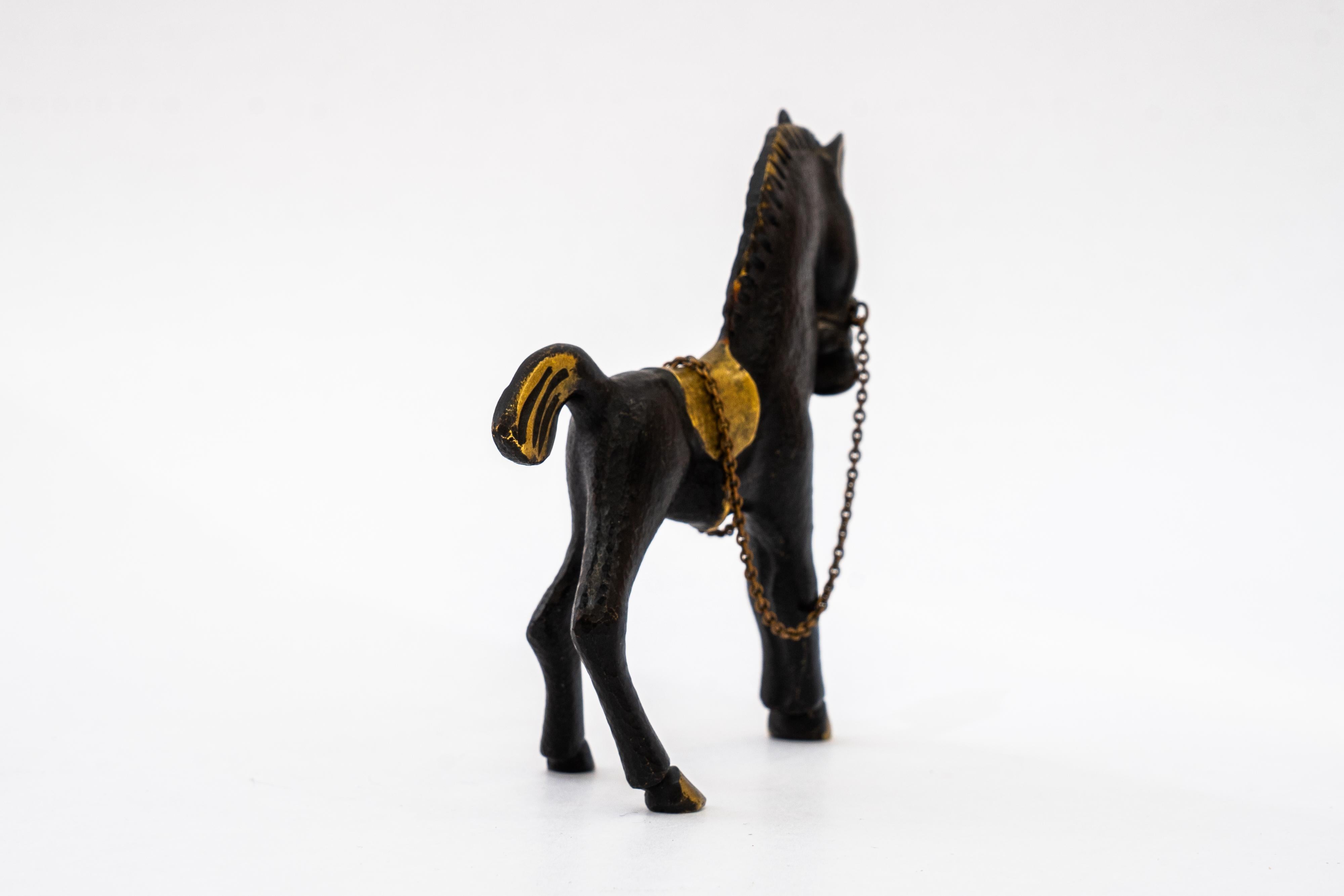 Austrian Horse brass figurine bosse around 1950s For Sale
