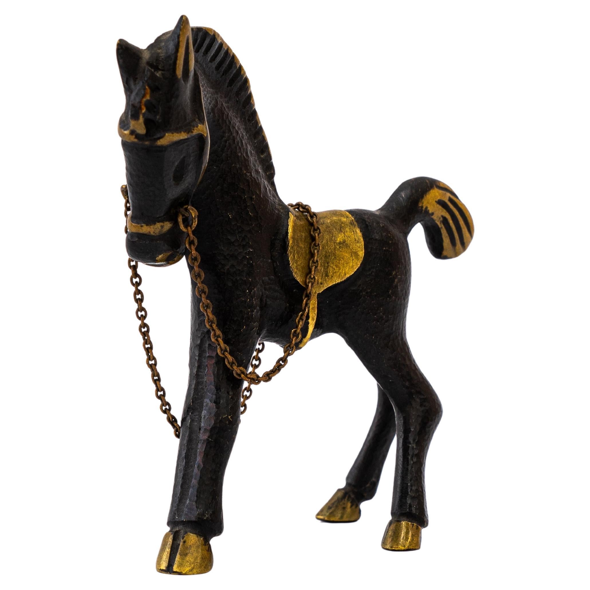 Pferd Messing Figur Bosse um 1950s