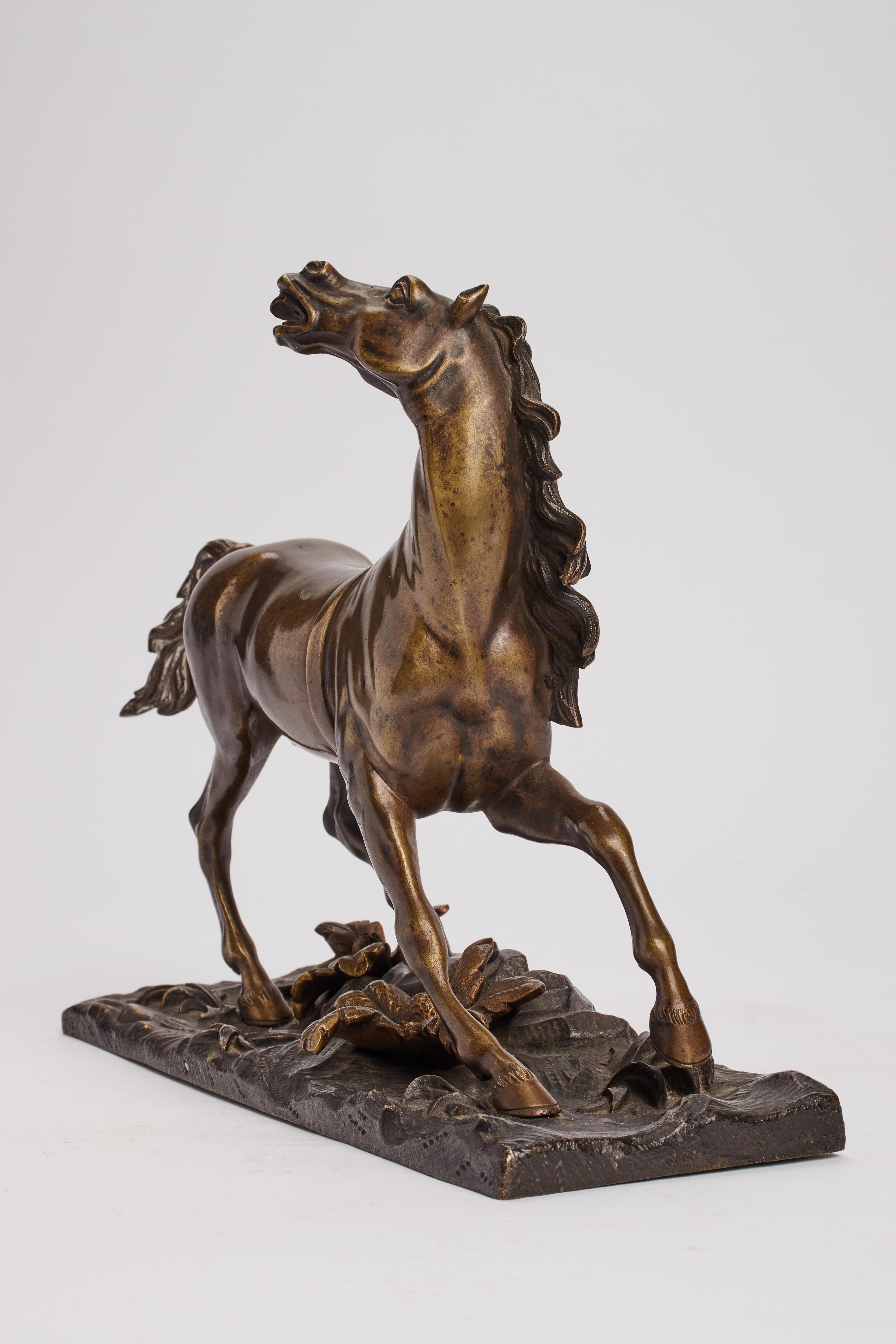 Horse bronze sculpture, France 1890.  In Good Condition For Sale In Milan, IT