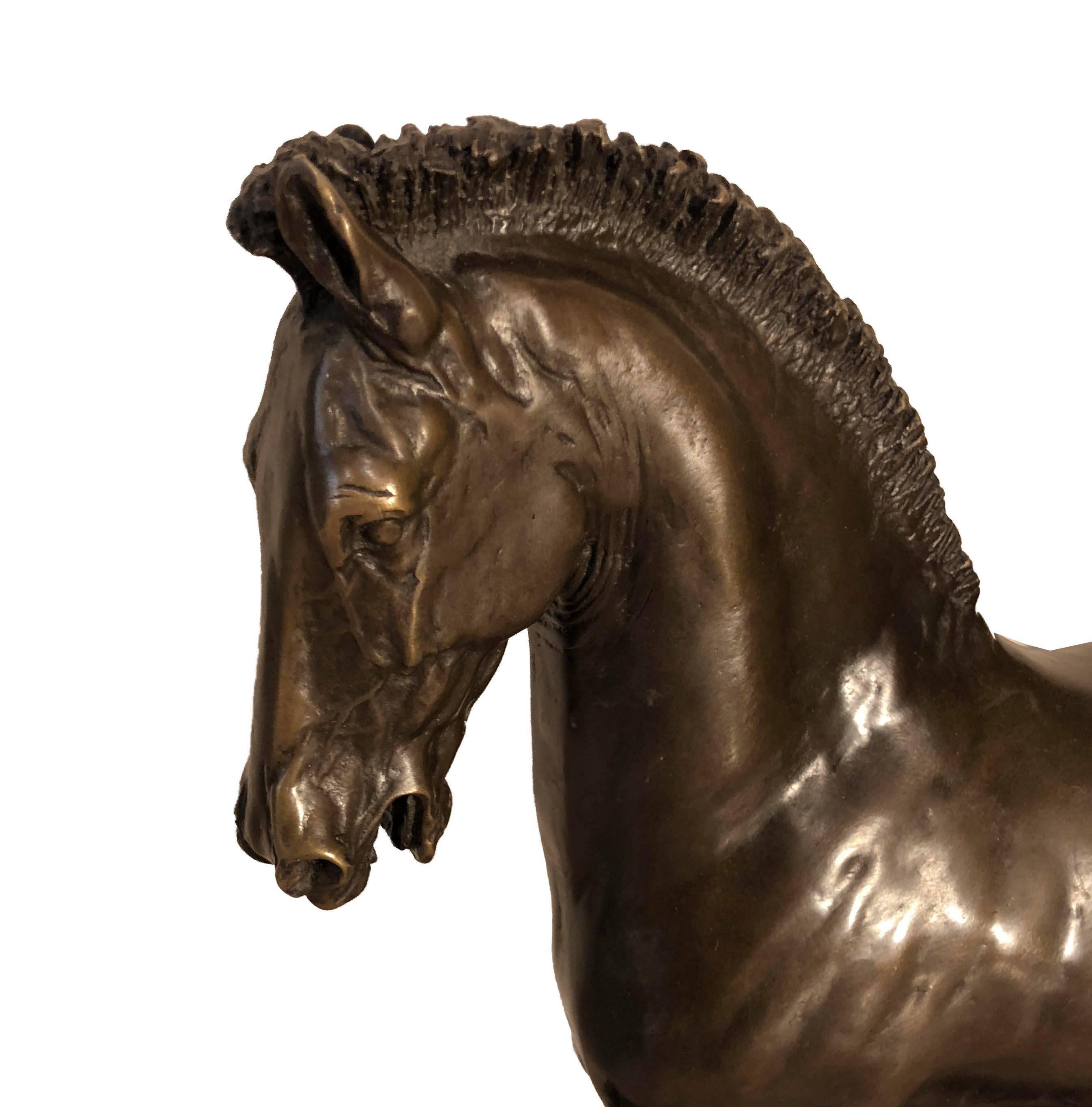 Horse Bronze Sculpture, Signed Barye, Mid-19th Century 6