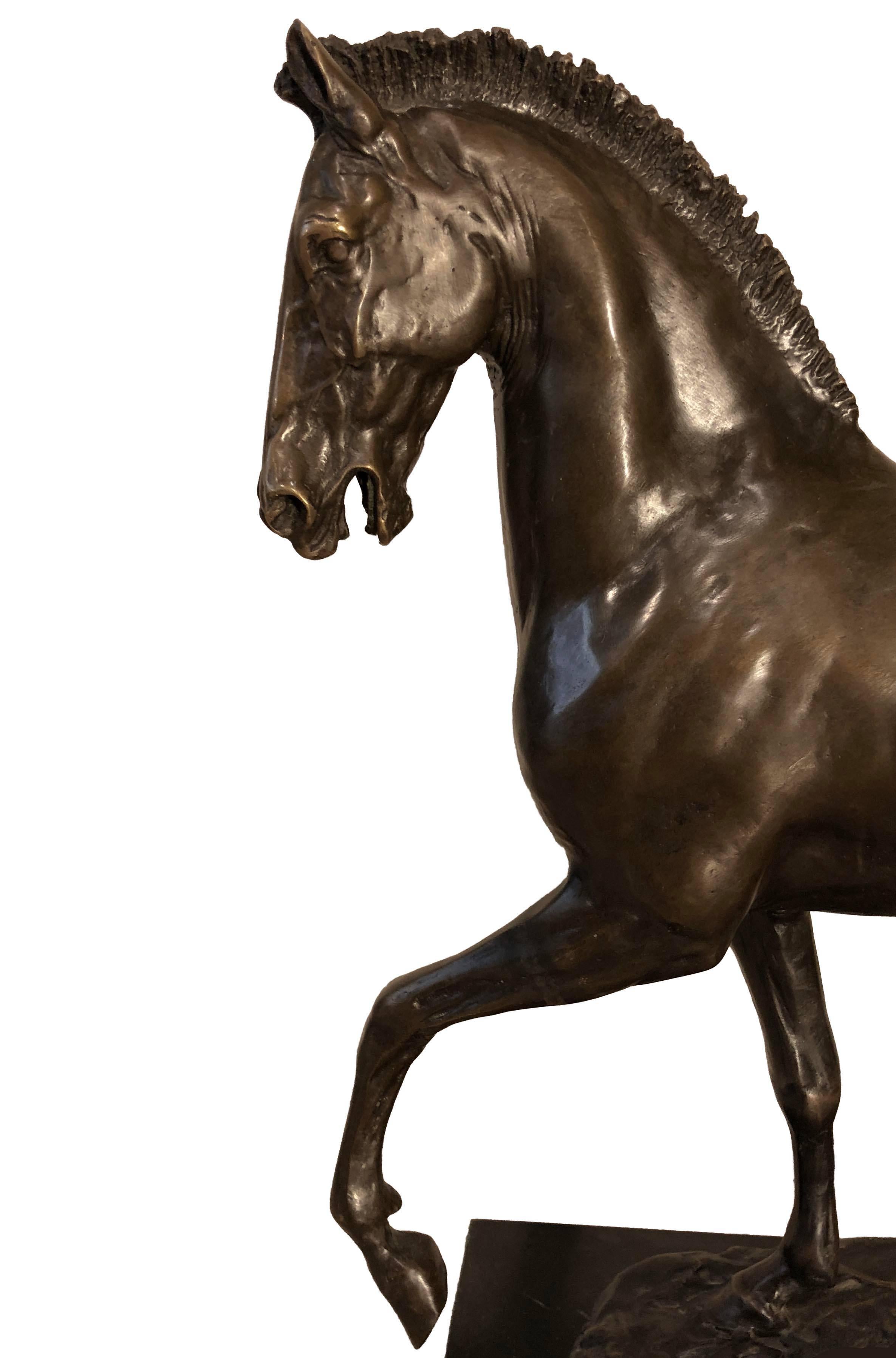 Horse Bronze Sculpture, Signed Barye, Mid-19th Century 5