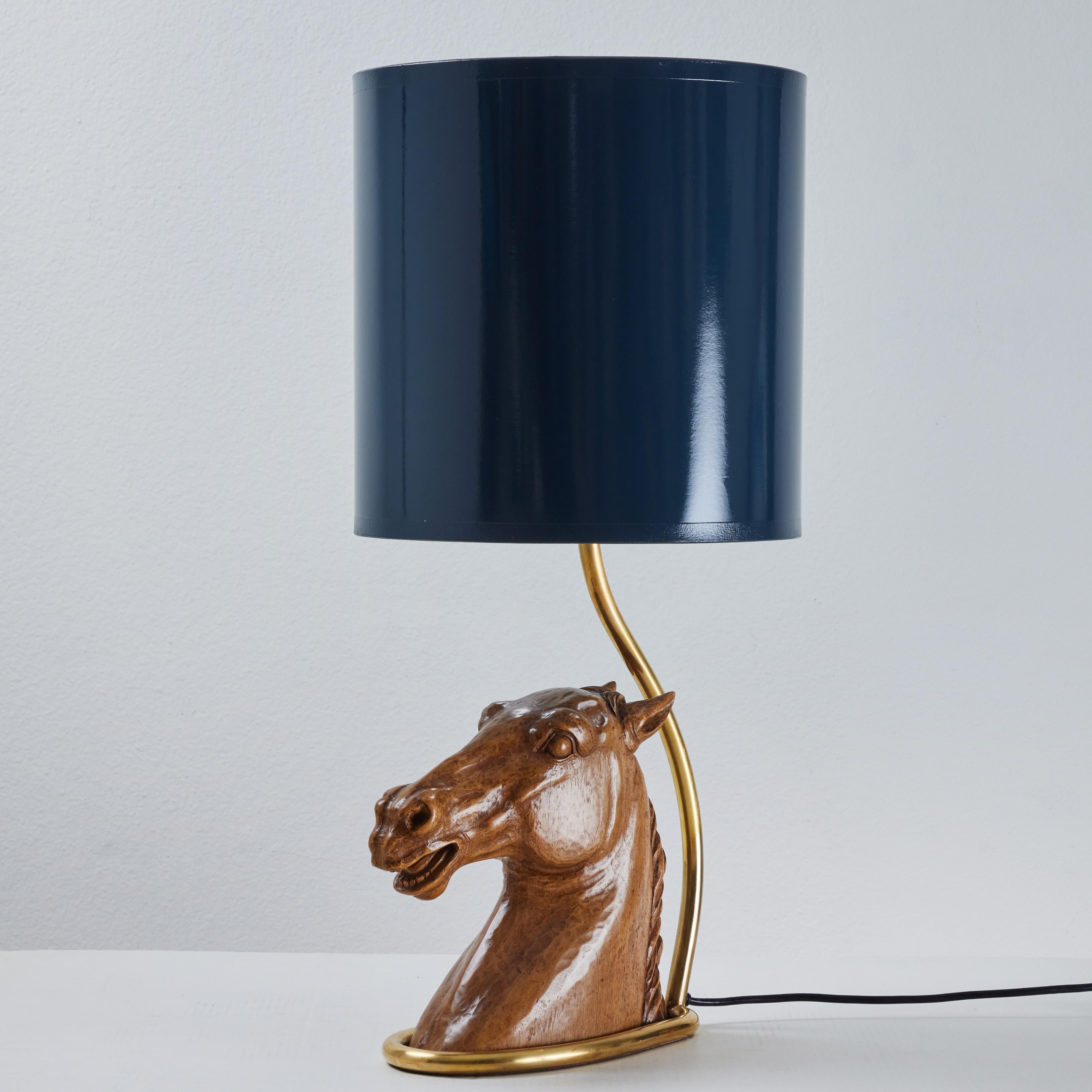 Horse Bust Table Lamp, Signed Gucci, 1970s For Sale 1
