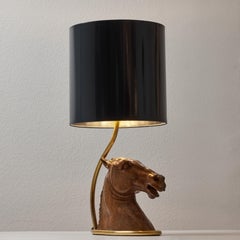 Lámpara de sobremesa Busto de caballo, firmada Gucci, años 70