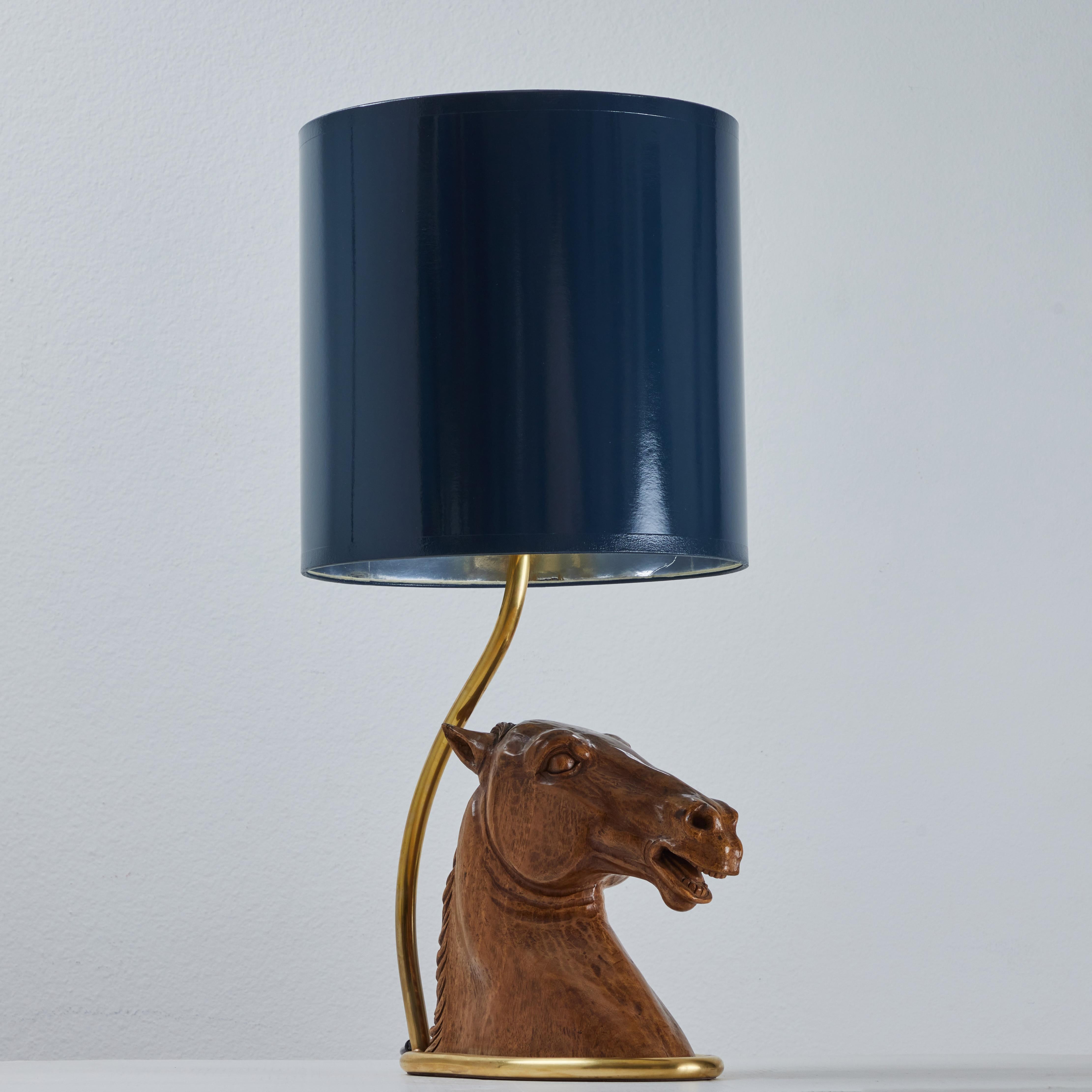 Pferdbüste-Tischlampe, signiert Gucci, 1970er Jahre (Moderne der Mitte des Jahrhunderts) im Angebot