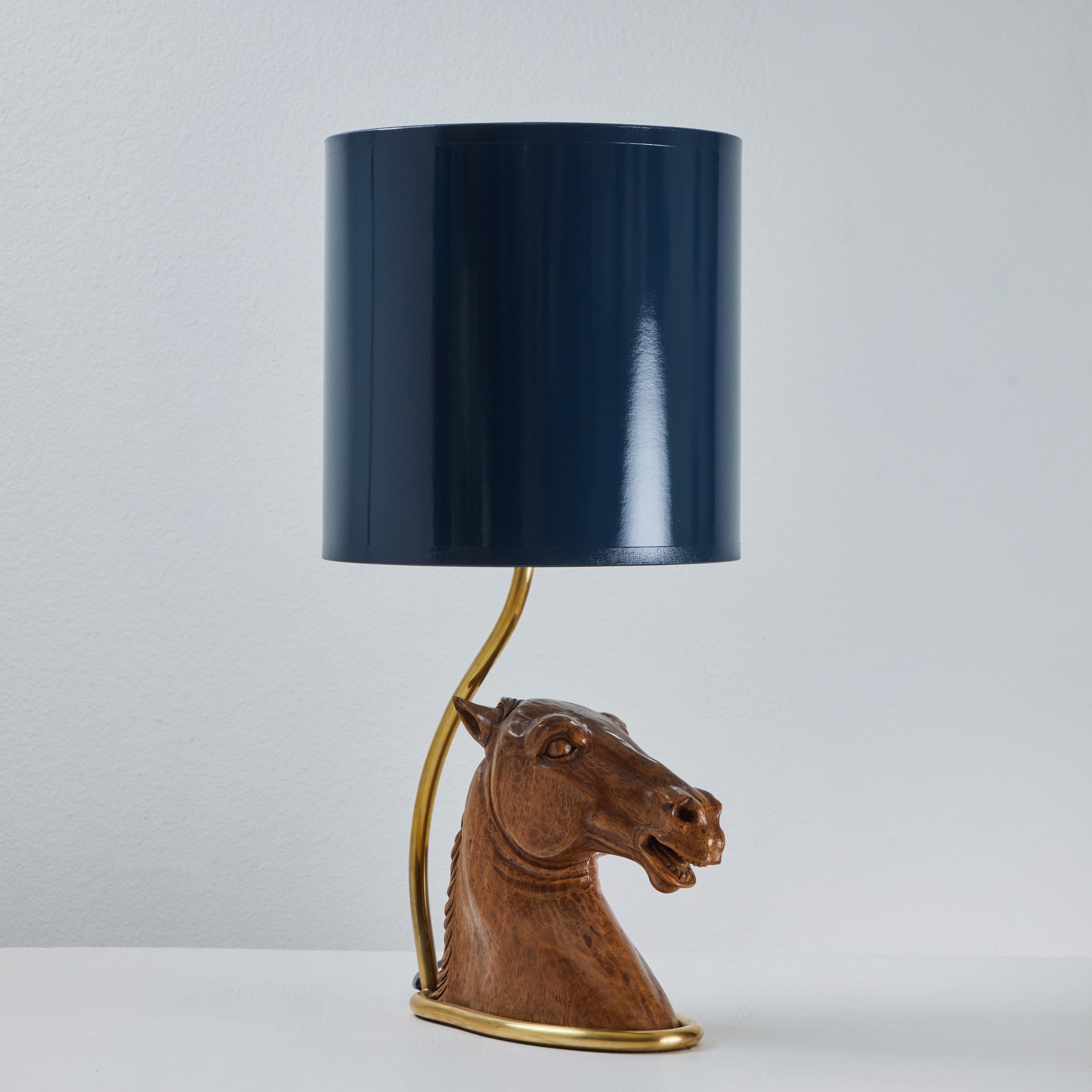 Pferdbüste-Tischlampe, signiert Gucci, 1970er Jahre (Italienisch) im Angebot