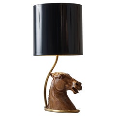 Horse Bust Table Lamp, Signed Gucci, 1970s