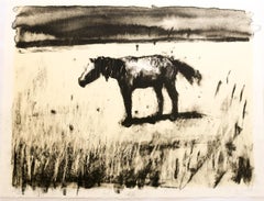 'Horse' by Johann Louw, Two Color Lithograph