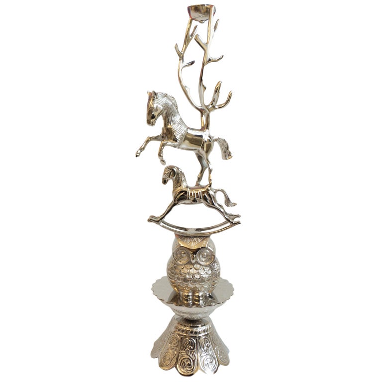 Owl, Horse and Rocking Horse Candle Stand For Sale at 1stDibs owl
