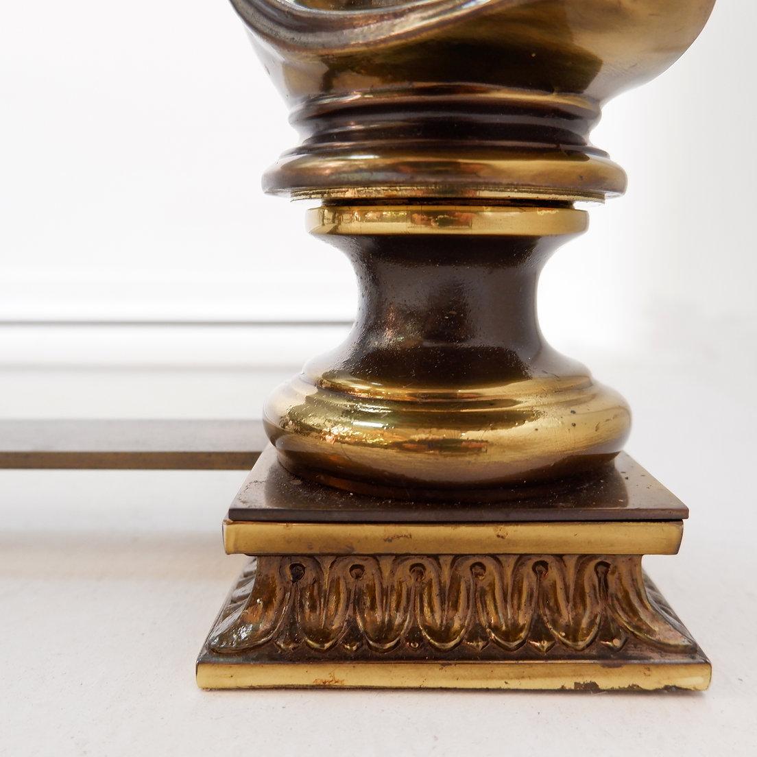 Hollywood Regency - Vintage - Design/One
Dimensions : 120x60cm H:40,5cm 
MATERIAL : Bronze - verre fumé