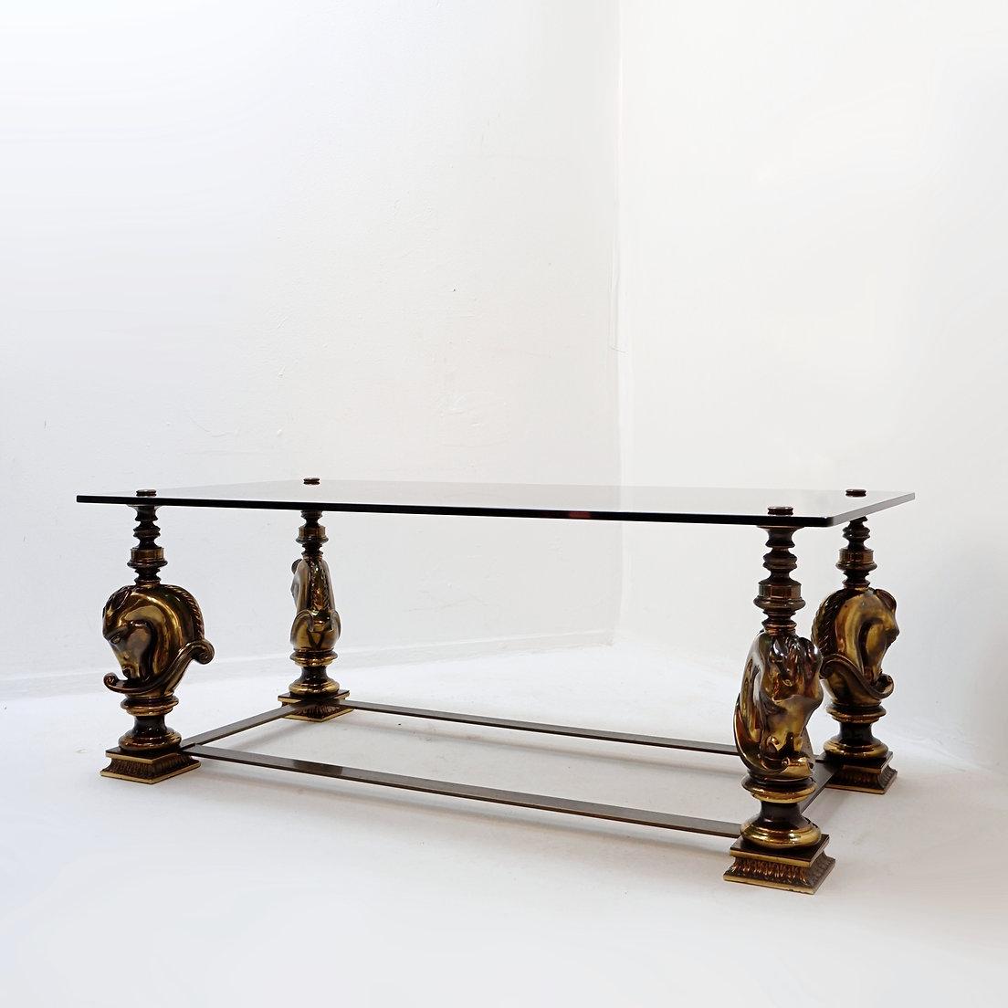 Hollywood Regency Table basse en forme de cheval dans le style de la Maison Charles - années 1970 en vente