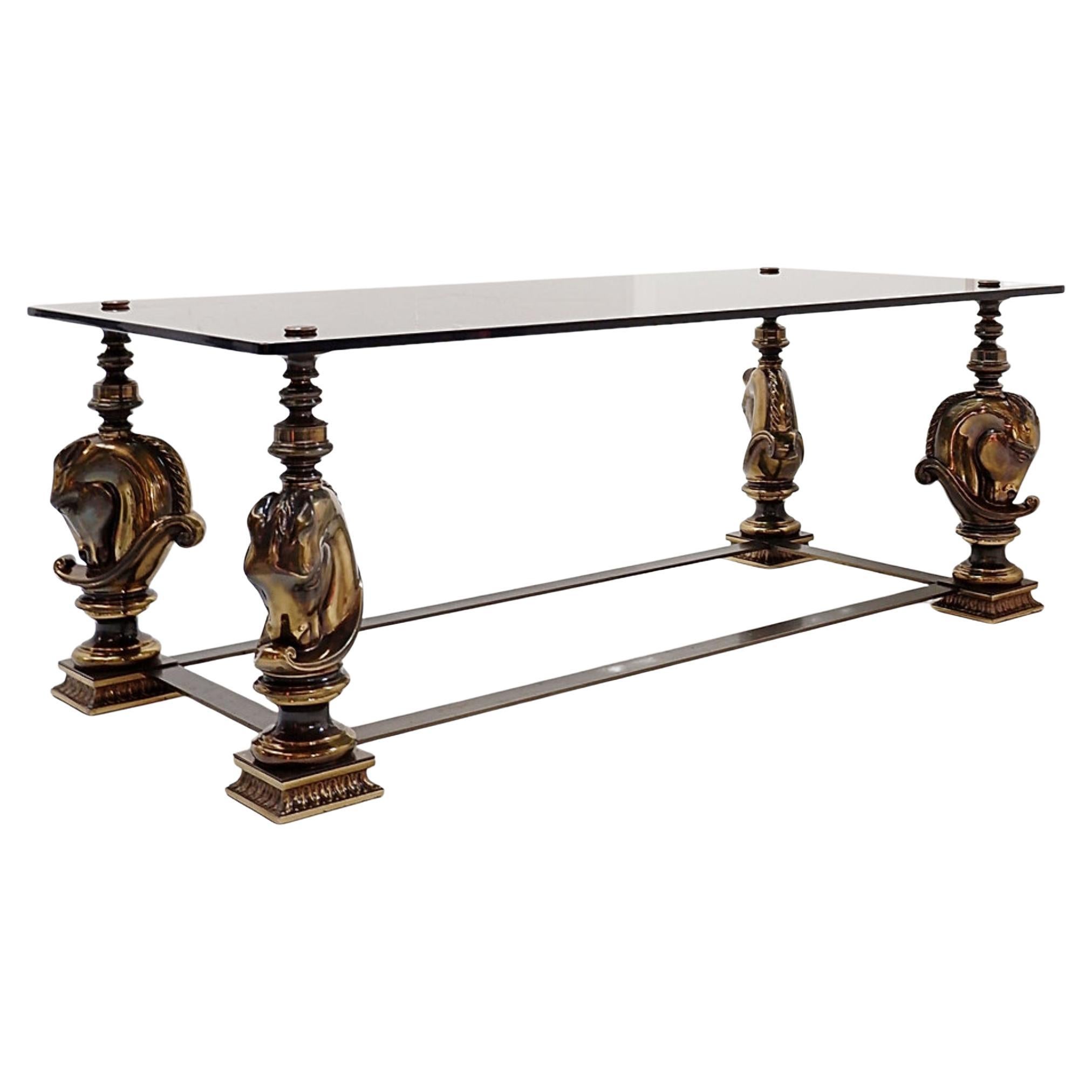 Table basse en forme de cheval dans le style de la Maison Charles - années 1970