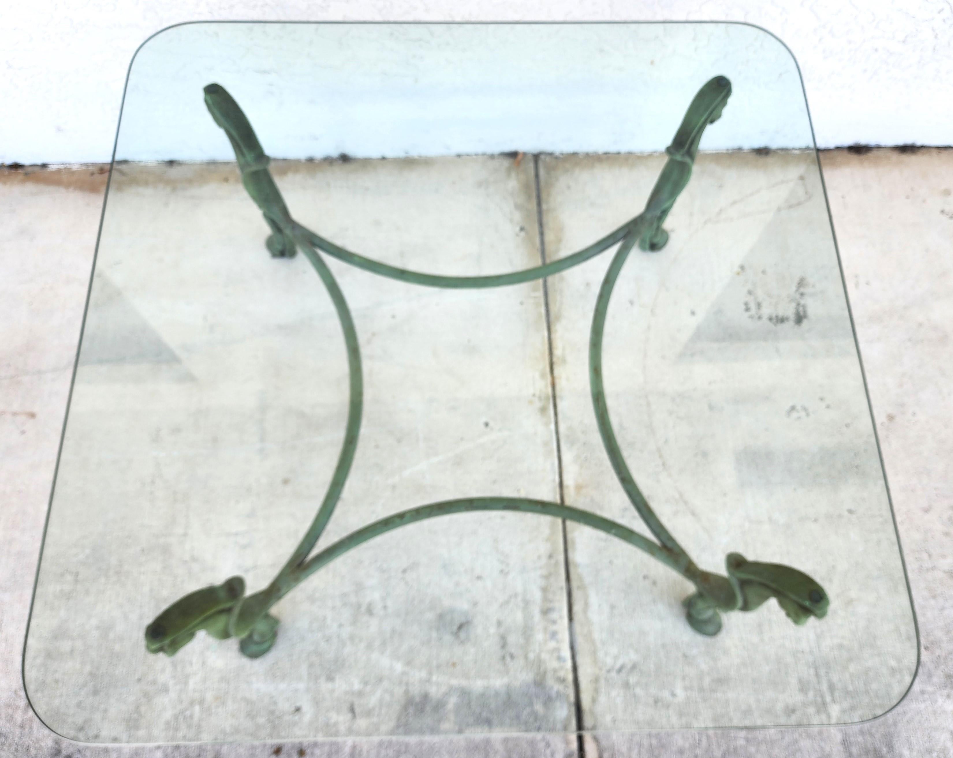 Horse Coffee Table Patinated Iron Hoof Footed  For Sale 7